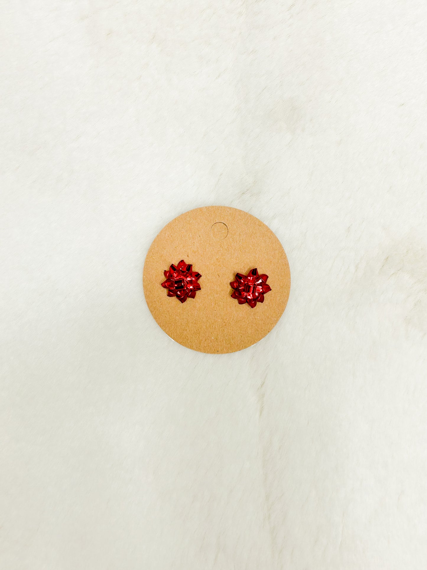 Holiday Wishes Christmas Bow Stud Earrings