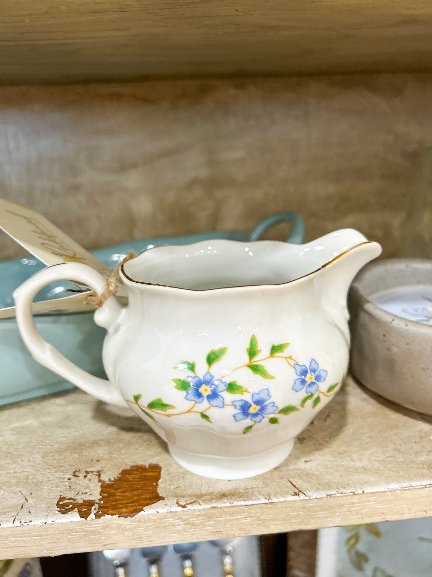 Janolina Blue Floral Vintage Creamer Pitcher