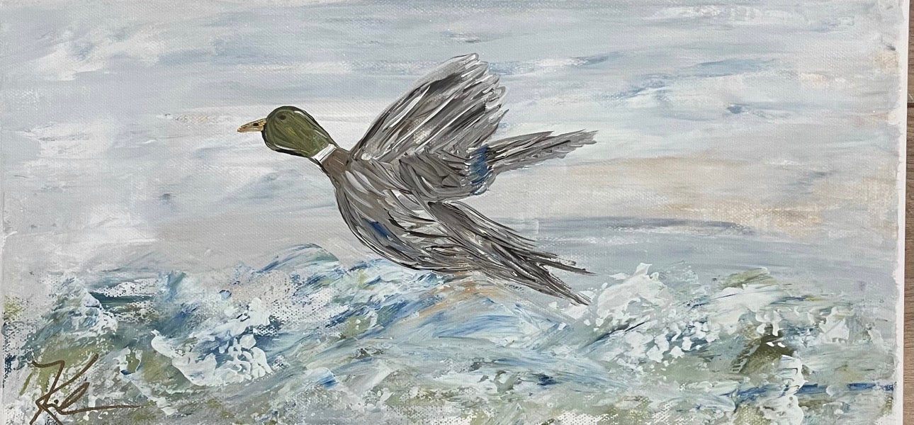 Fying Duck Framed Art 12x24