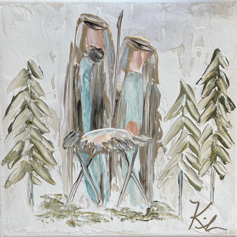 GA Joseph & Mary Trees Framed Art 12x12