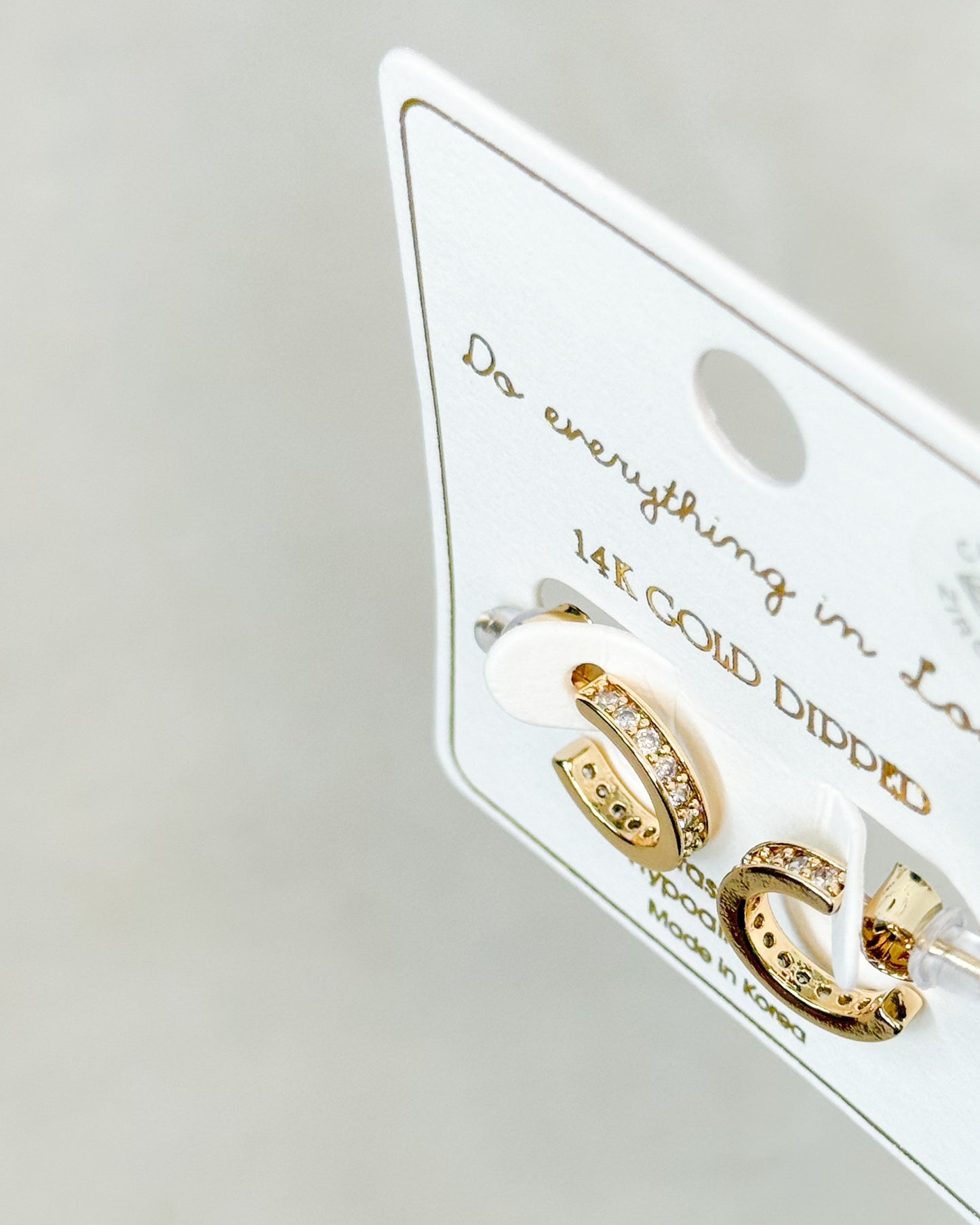 Do Everything in Love Diamond Gold Hoops