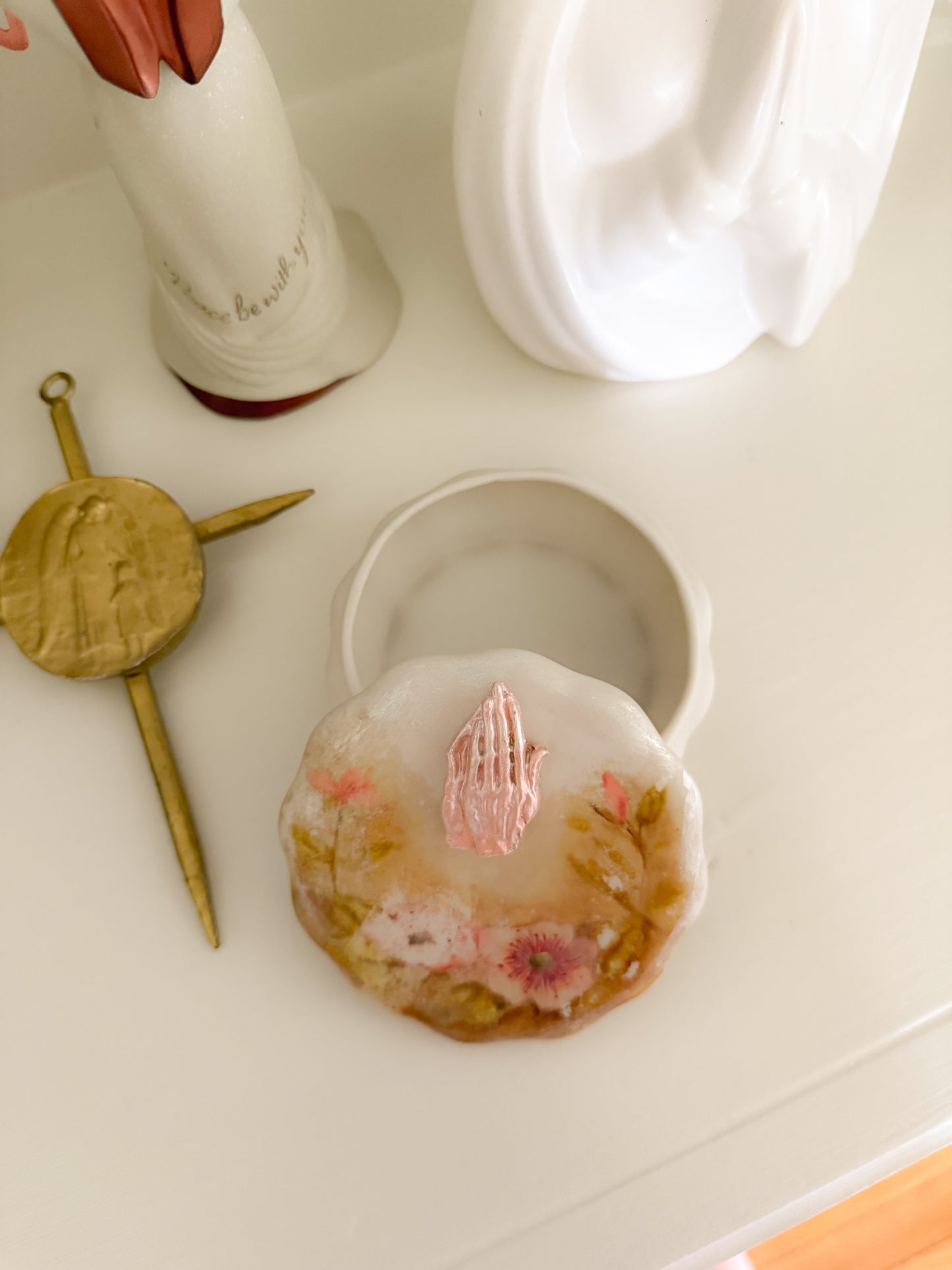 Floral Praying Hands Dish