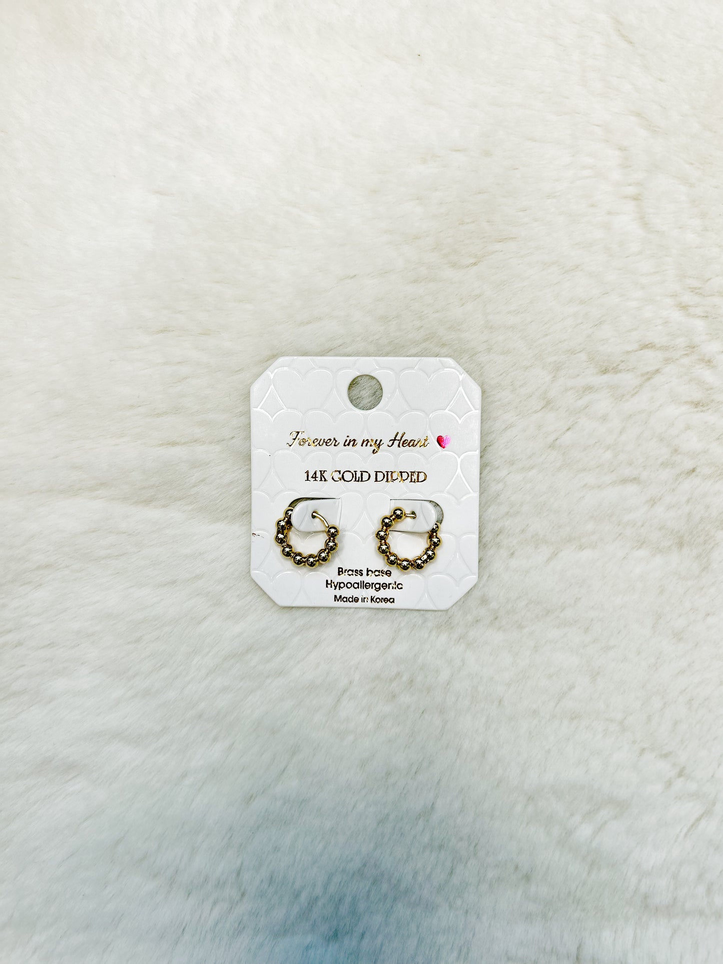 Forever in my Heart Gold Bubble Huggie Hoop Earrings