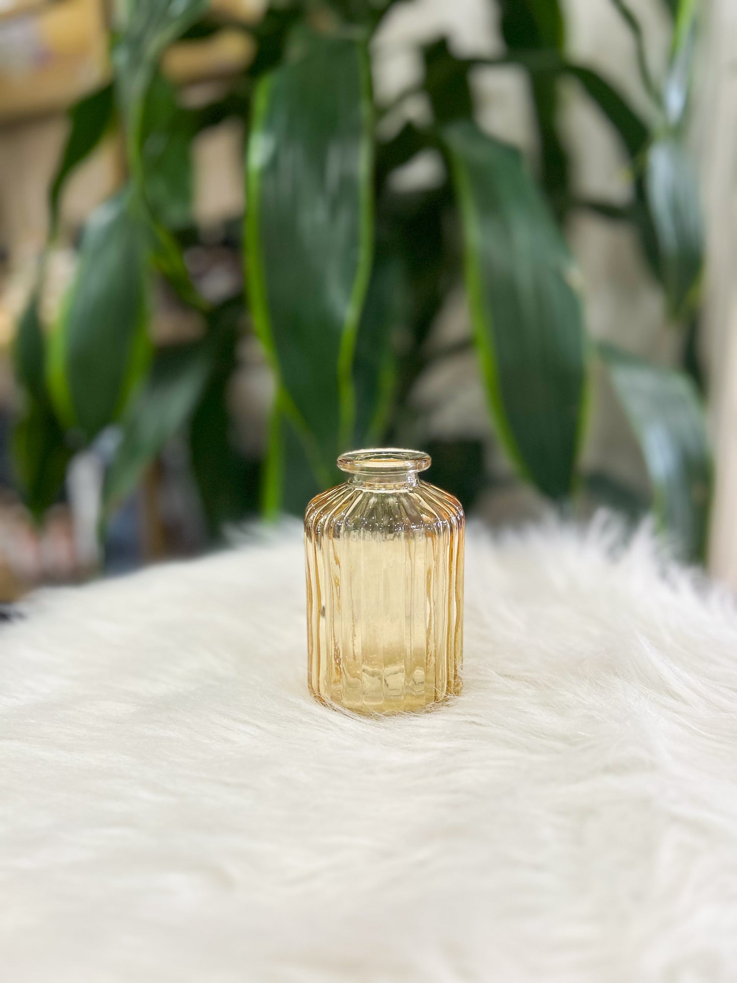 Vintage Amber Bud Vase