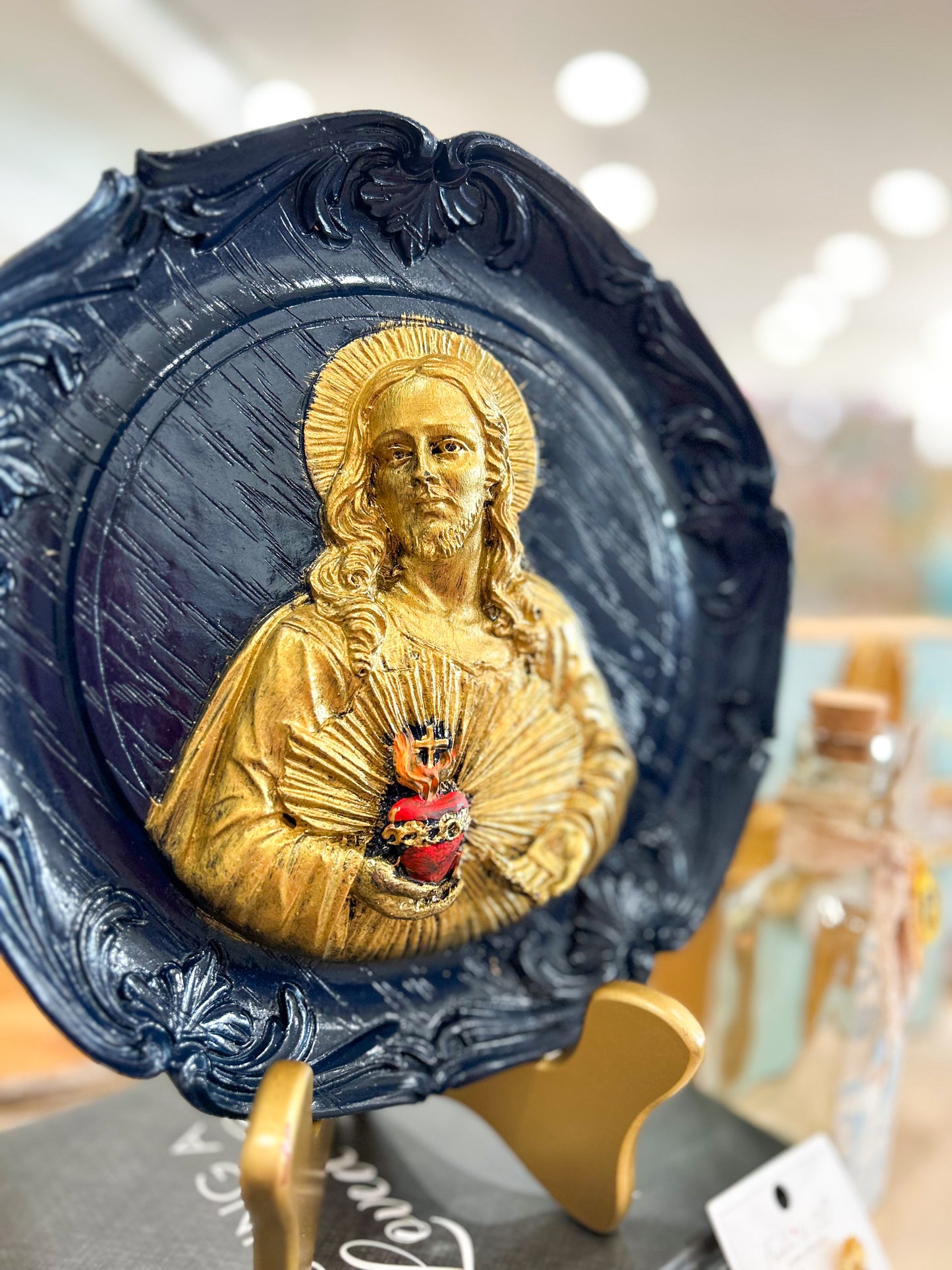 Navy Sacred Heart Plaque