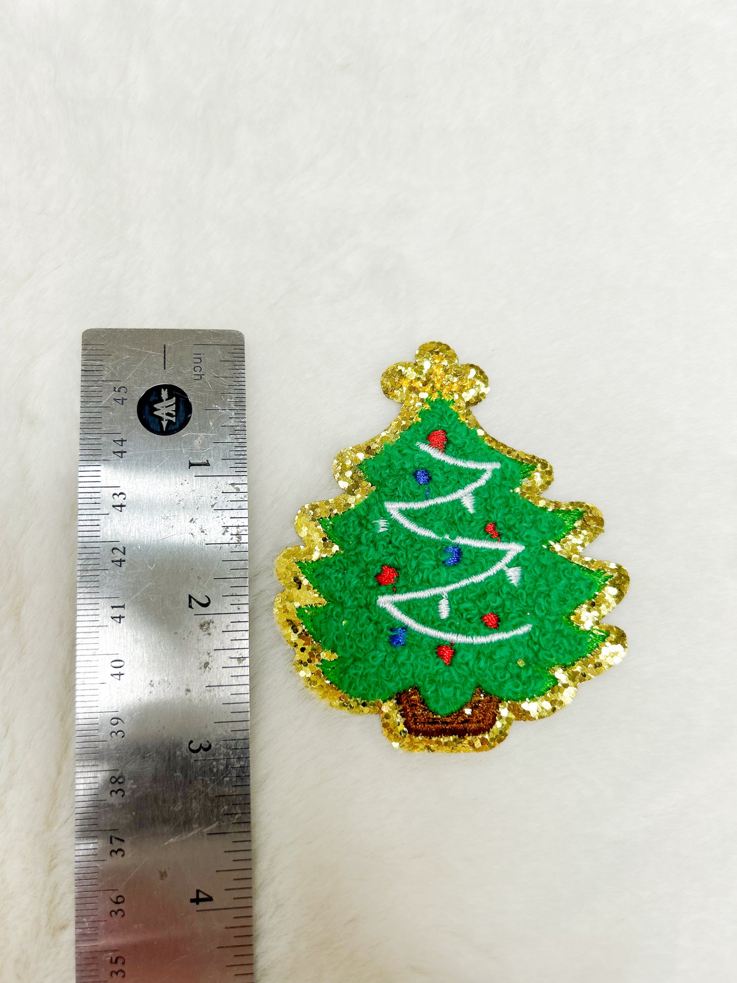 Patch-Small Christmas Tree with Gold Outline