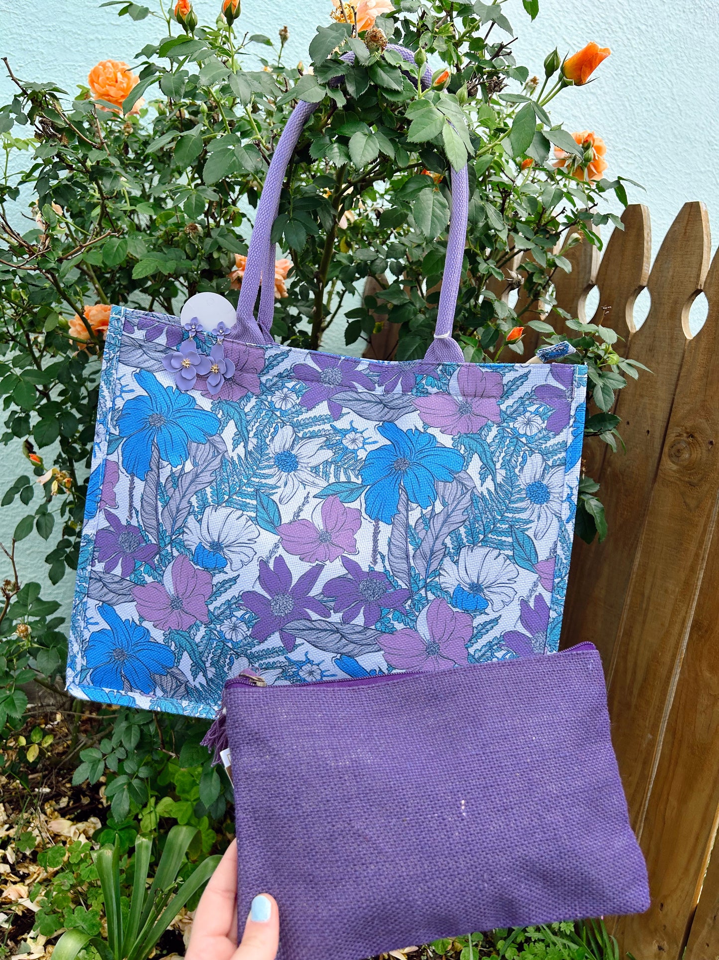 Jute Cosmetic Bag Purple