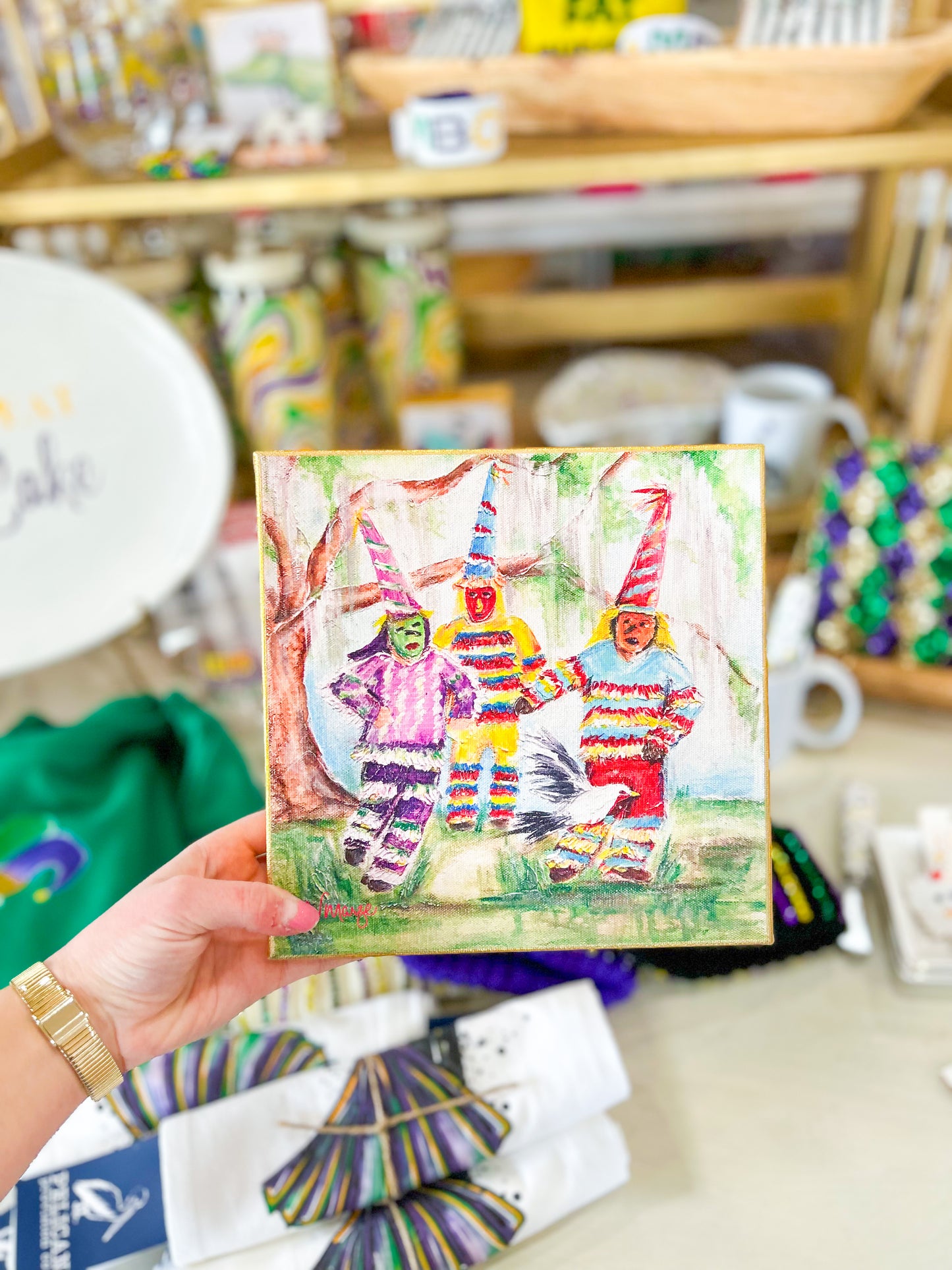 Courir de Mardi Gras I 8x8 Canvas Fine Art