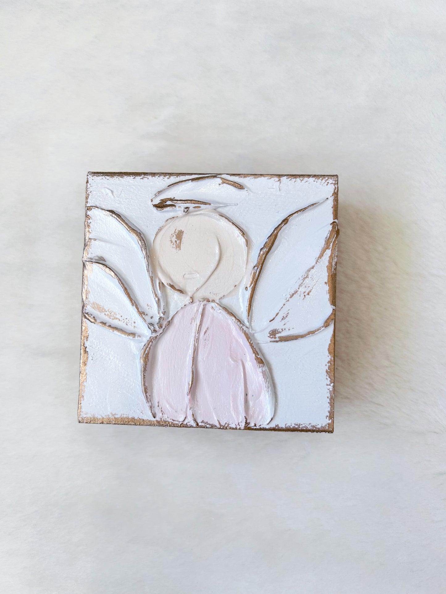 3x3 Mini Baby Angel Wooden Block