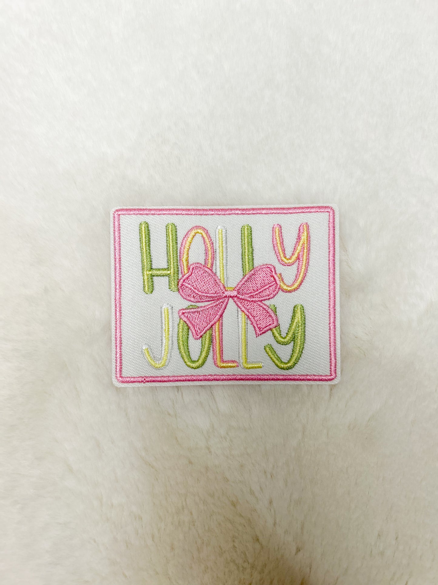 Patch-Mini Holly Jolly with Pink bow