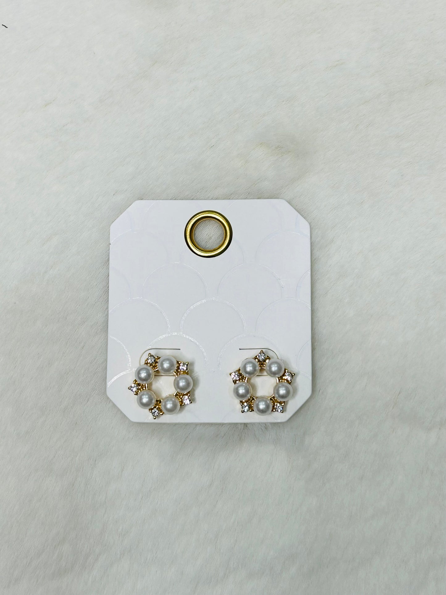 Isla Diamonds & Pearls Circle Statement Studs