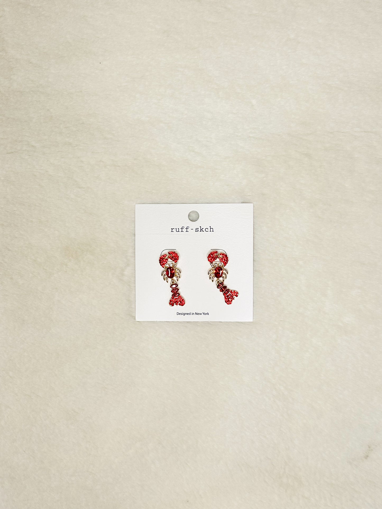 Red Crawfish Sparkle Earrings