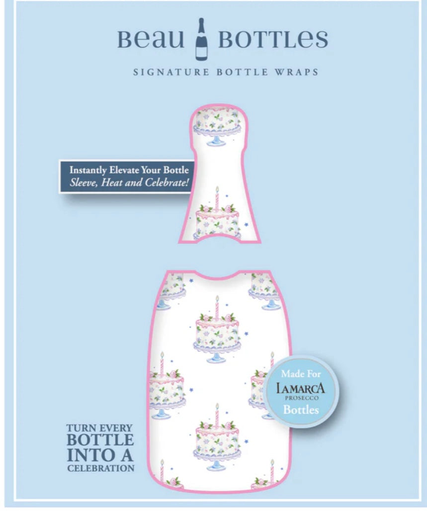 Beau Bottles Grandmillenial Pastel Birthday Cakes- La Marca Edition Champagne Bottle Wrap