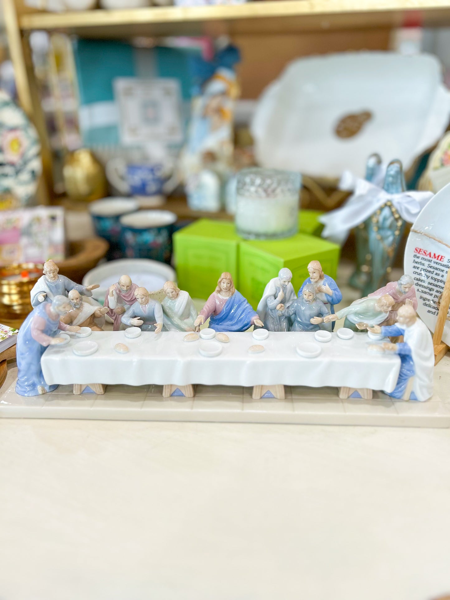 Vintage Porcelain Last Supper Sculpture