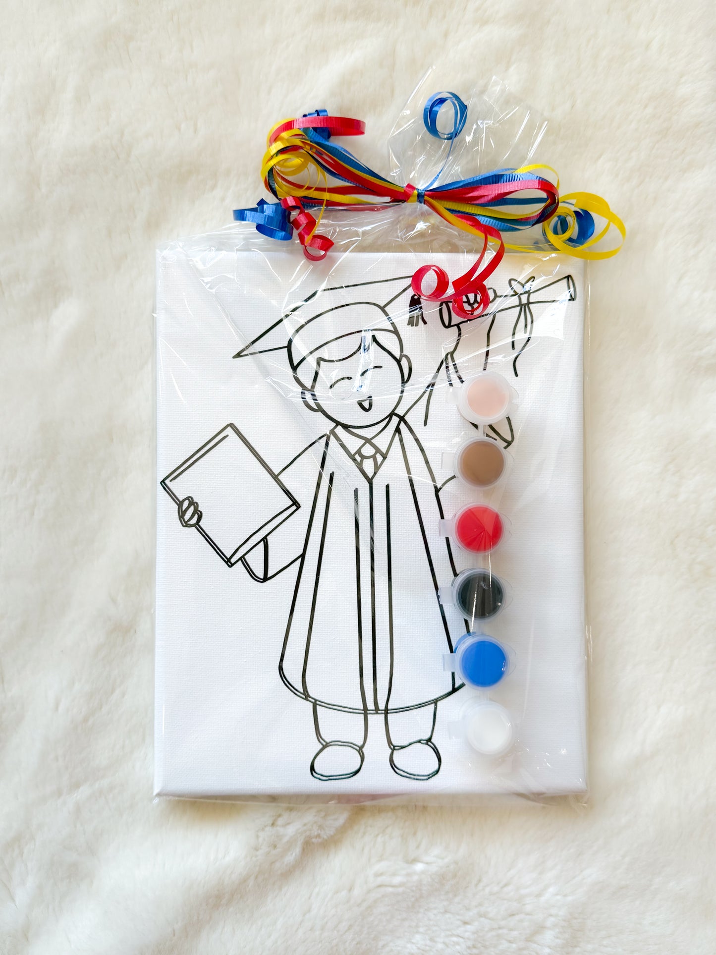 Canvas and Paint Set- Boy Graduate