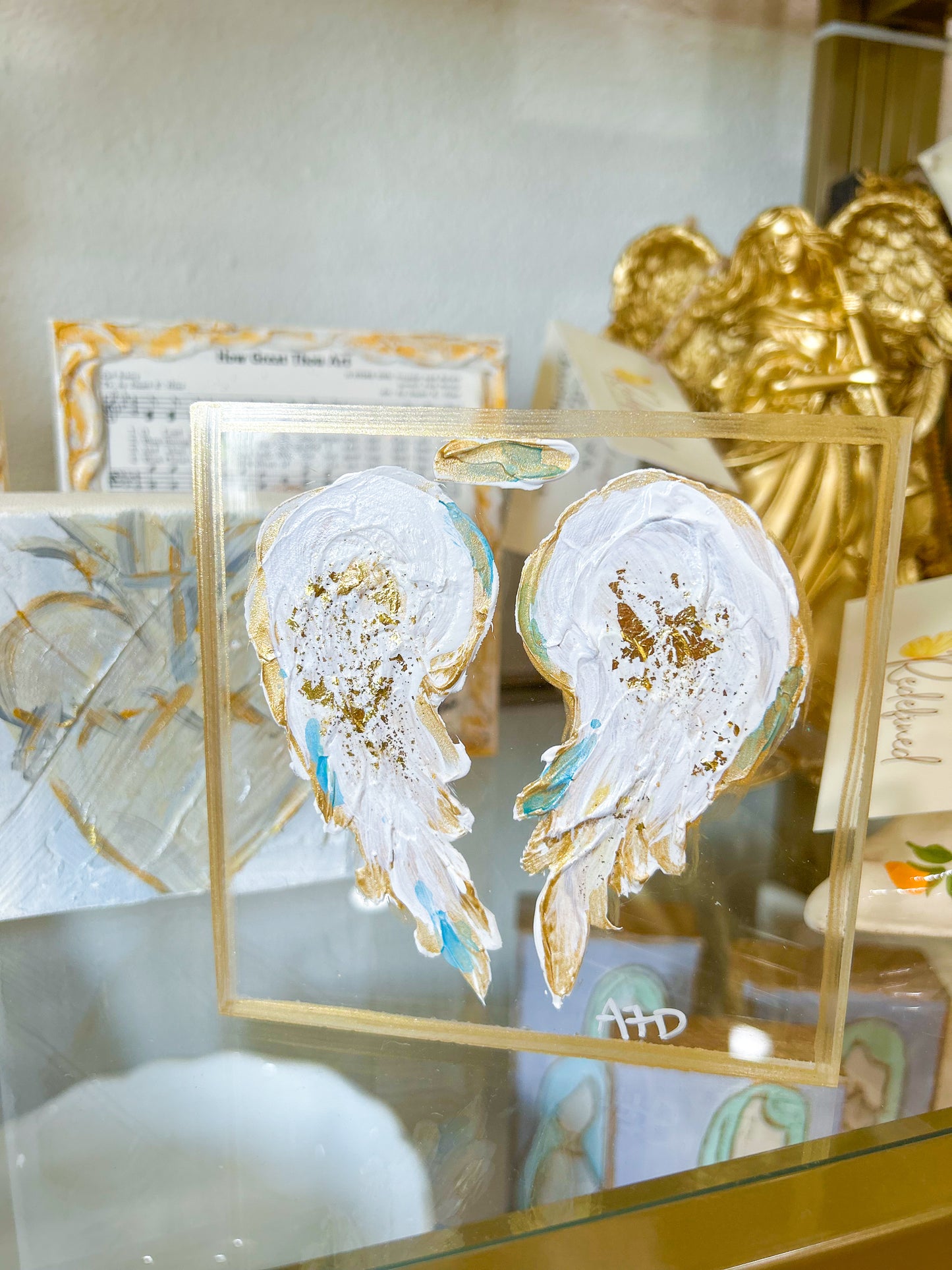 5x5 Angel Wings Acrylic Art Block
