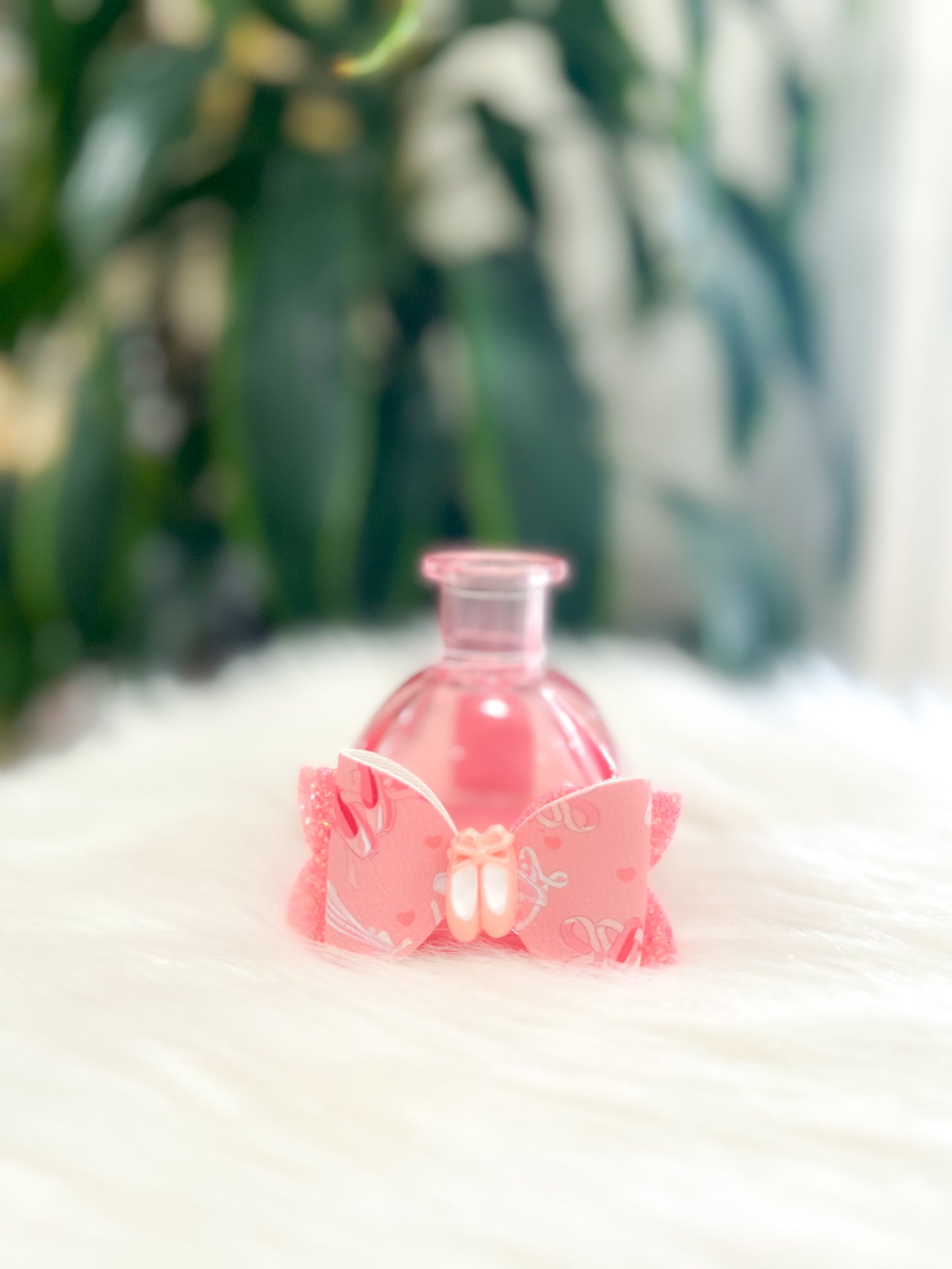Pink Ballet Slippers Bow Bud Vase