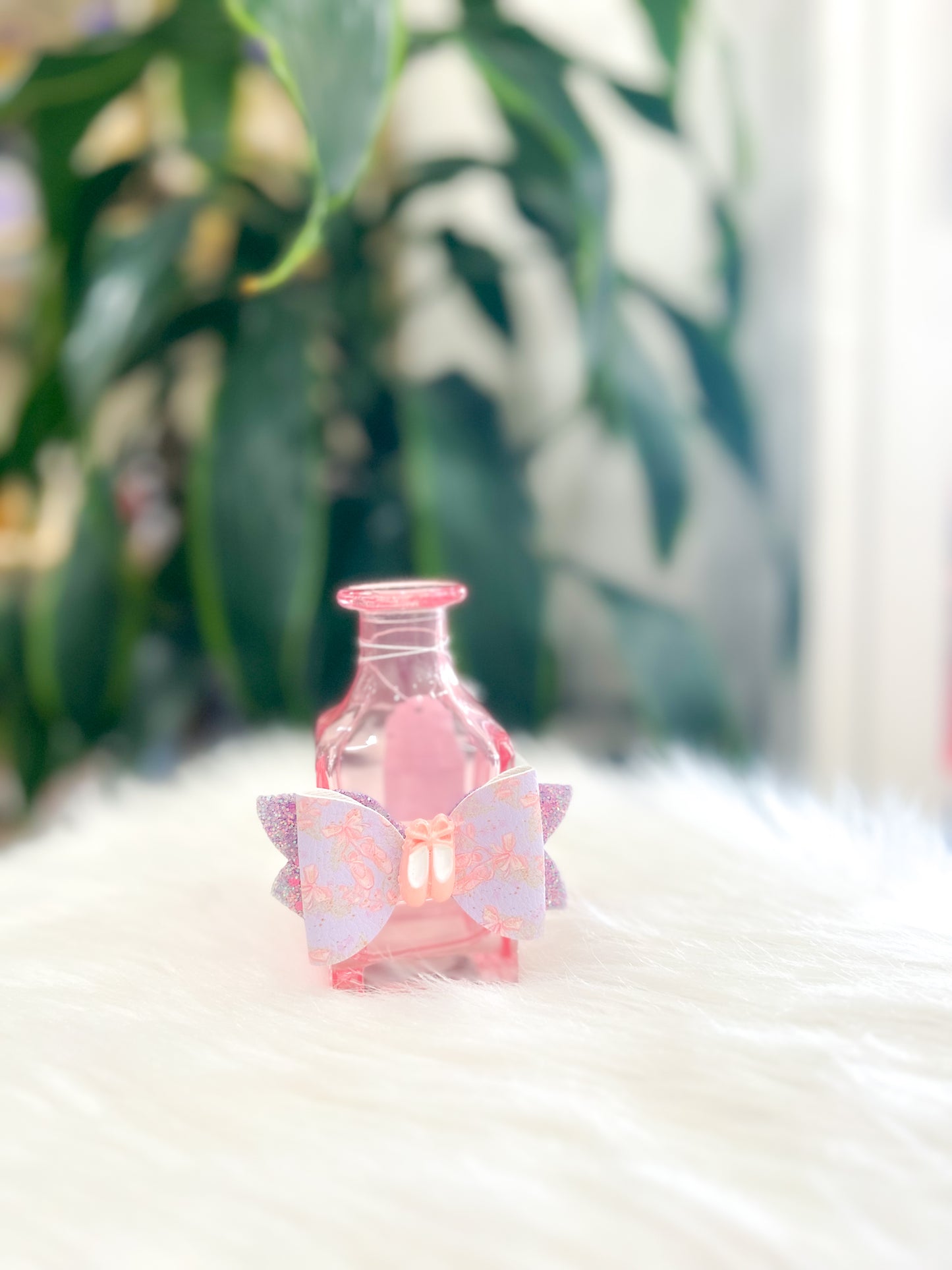 Pink Ballet Slippers Bow Bud Vase