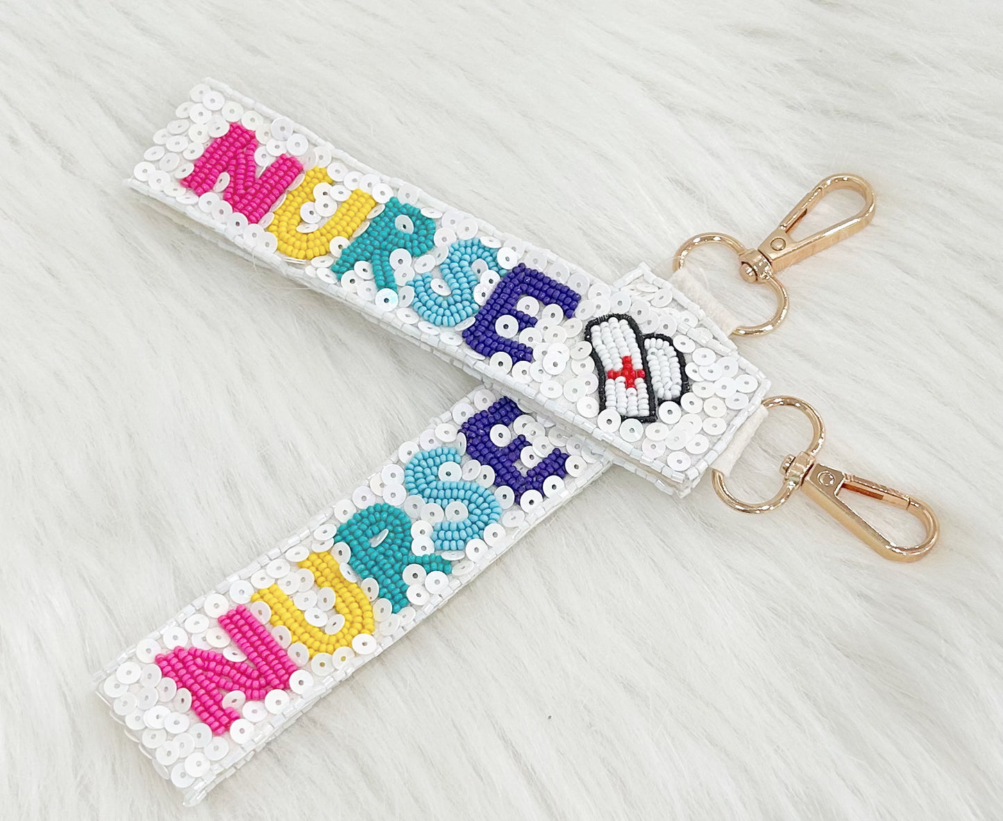 Sequins Nurse Key Wristlet