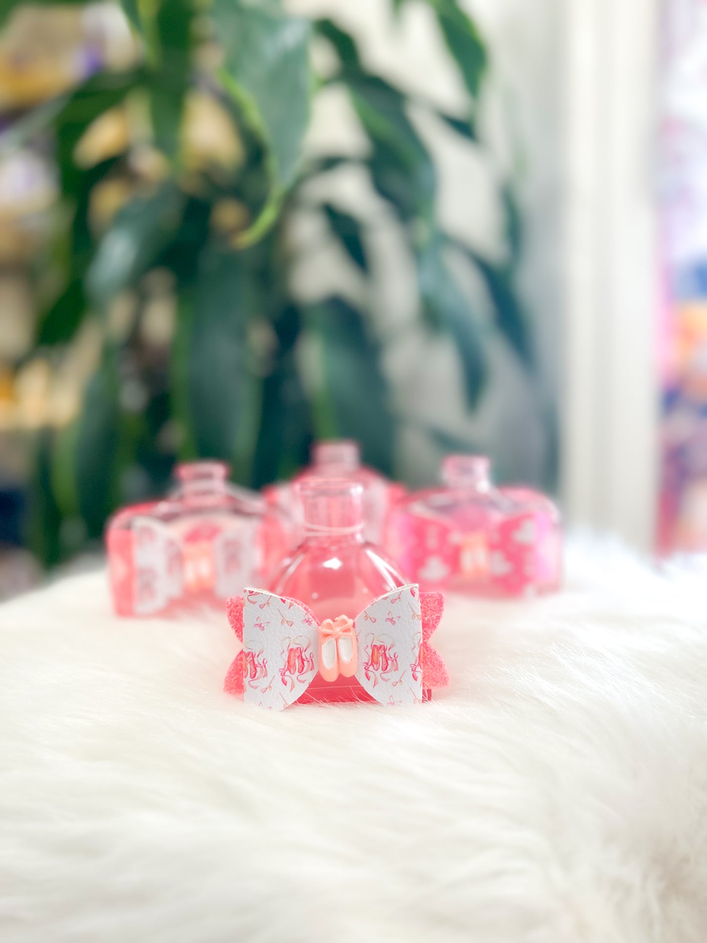 Pink Ballet Slippers Bow Bud Vase