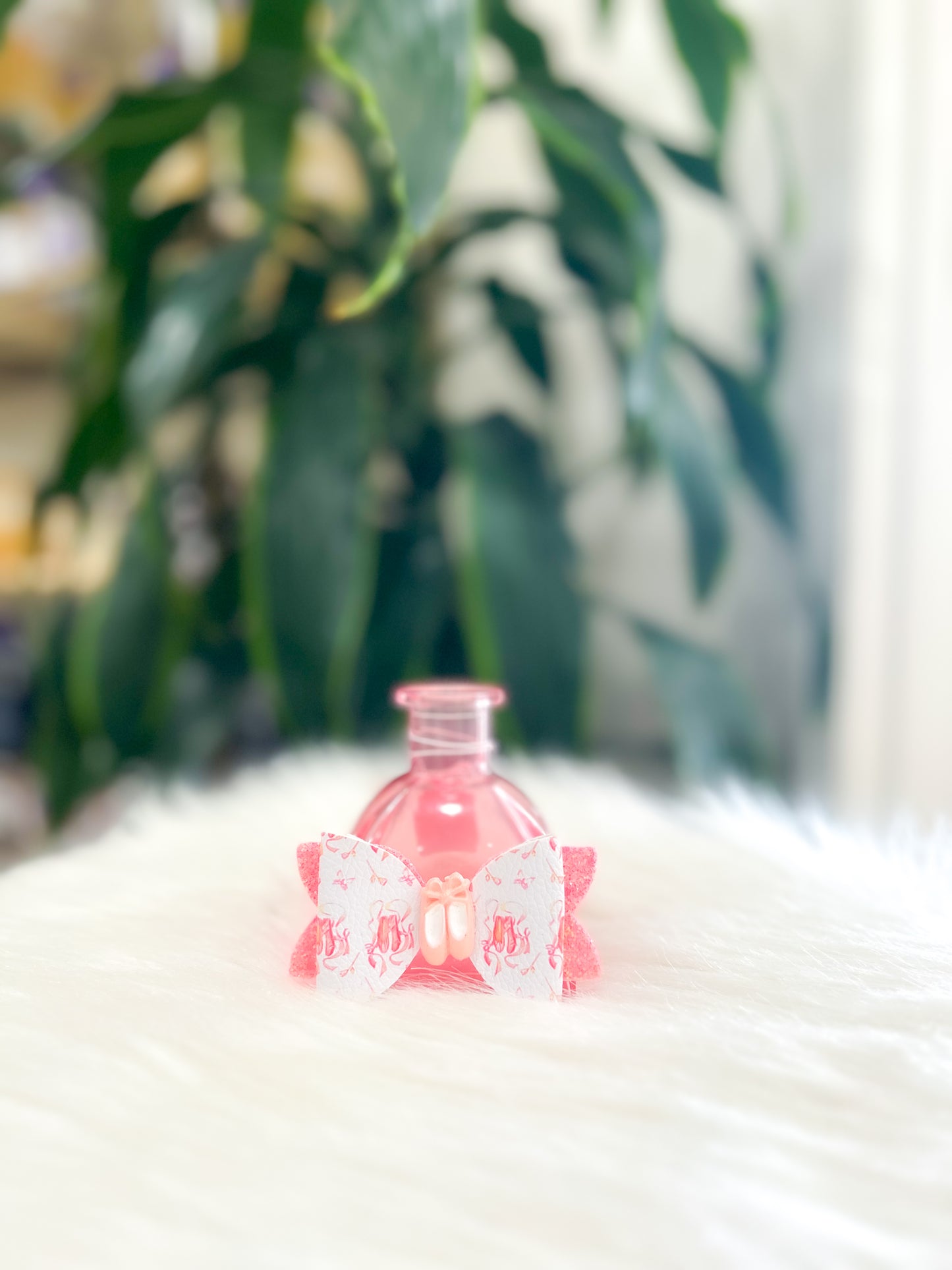 Pink Ballet Slippers Bow Bud Vase