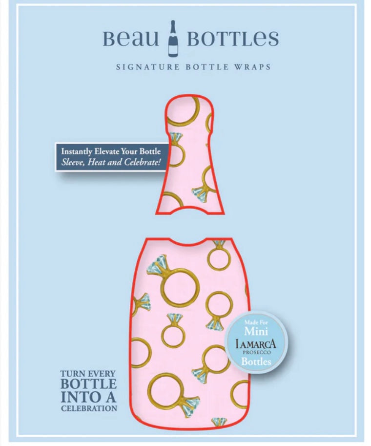 Beau Bottles Pink Engagement Ring- MINI La Marca Edition Champagne Bottle Wrap