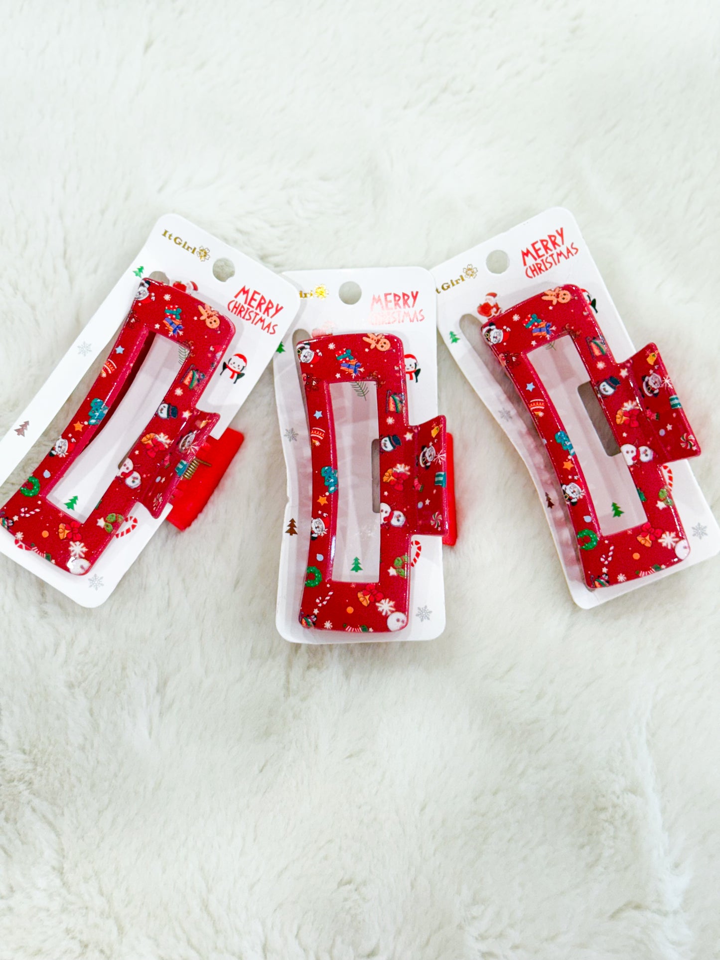 Christmas Hair Clip- Festive Red
