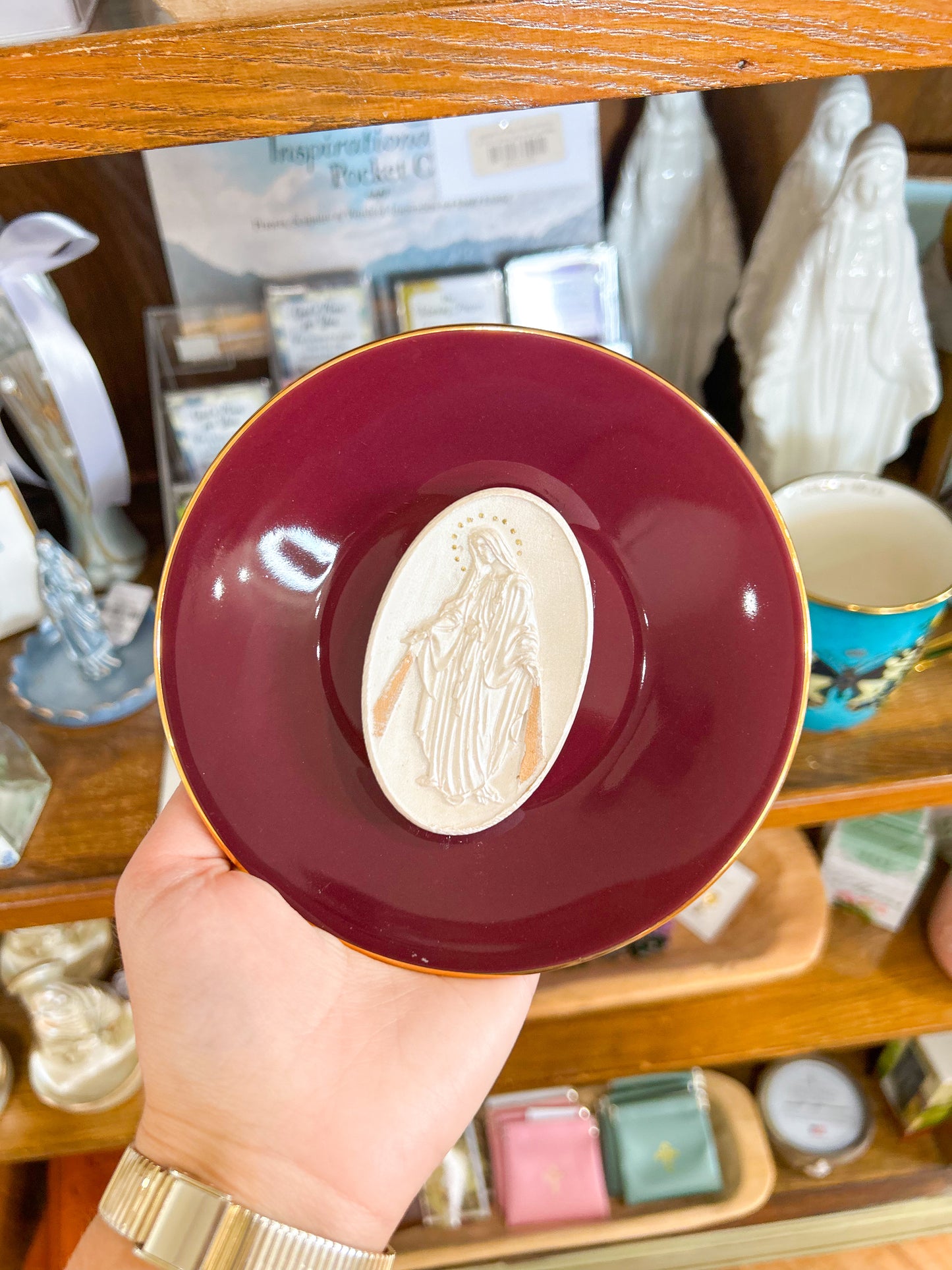 Plum- Our Lady of the Miraculous Medal Plate