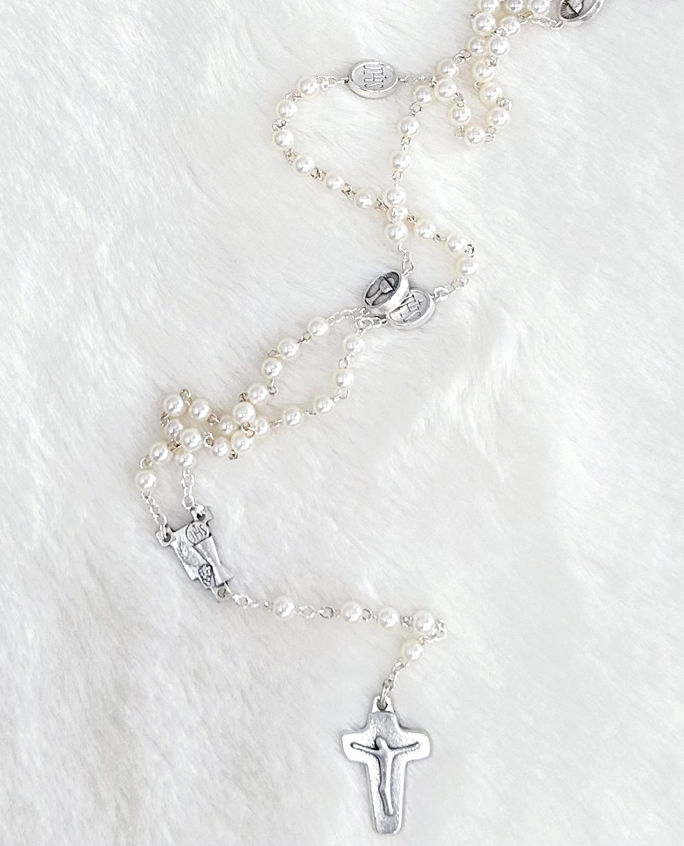 Rosary First Communion Metal Crucifix