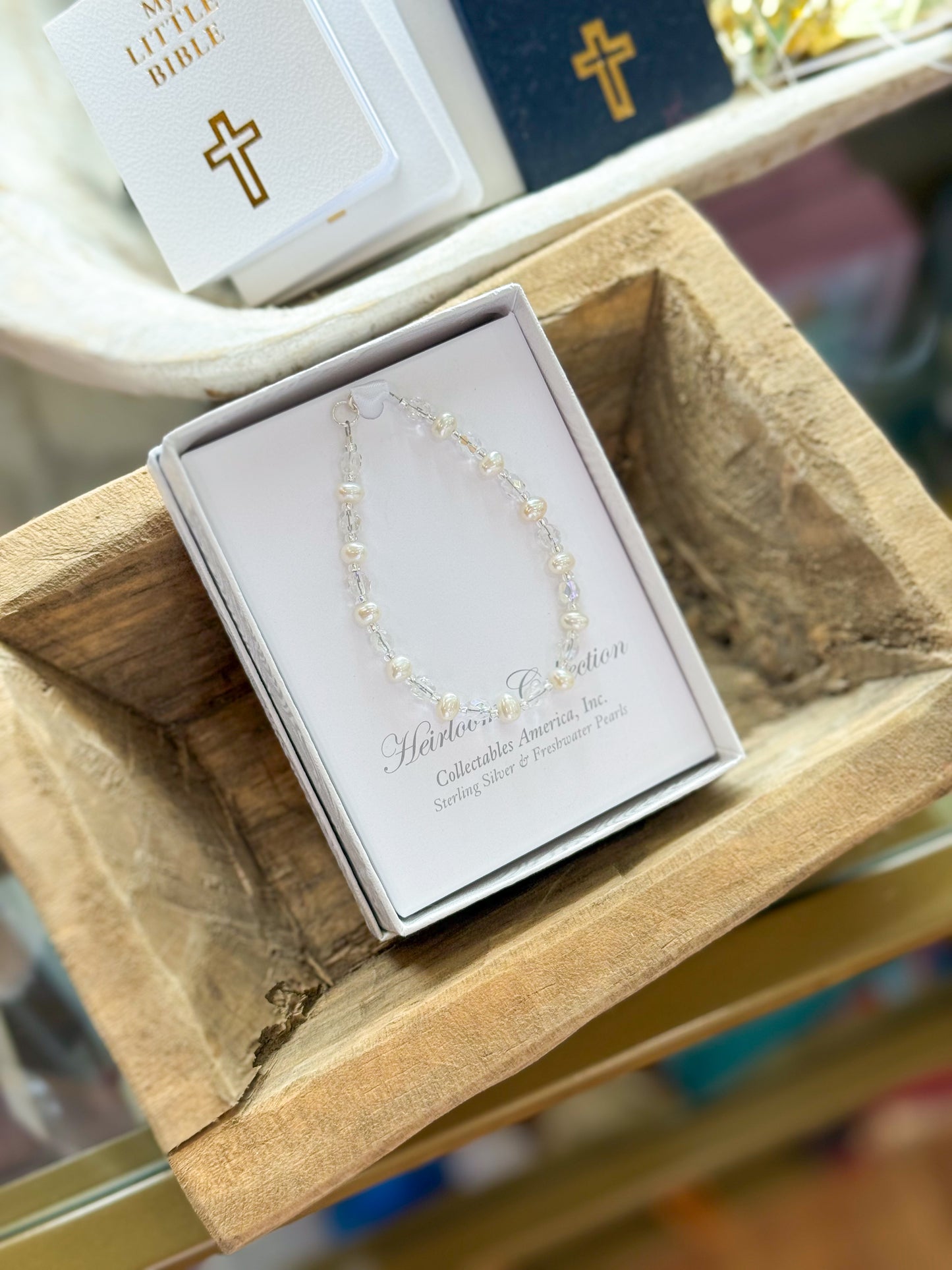 Sweet Pea Pearl and Crystal Bracelet
