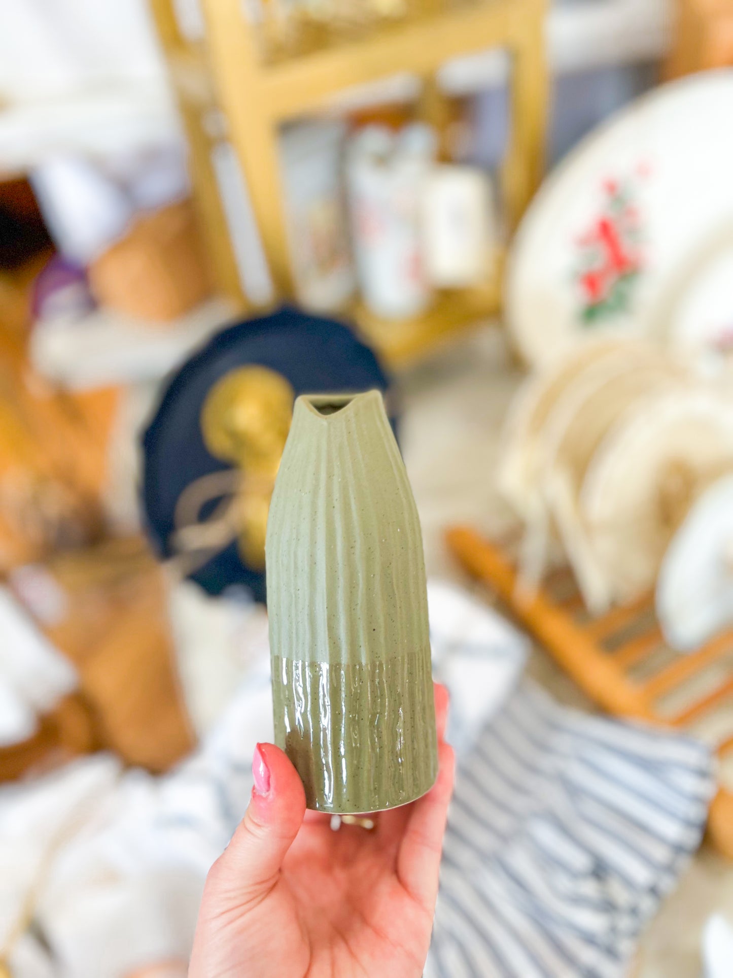 Anthropologie Grey Bloom Vase