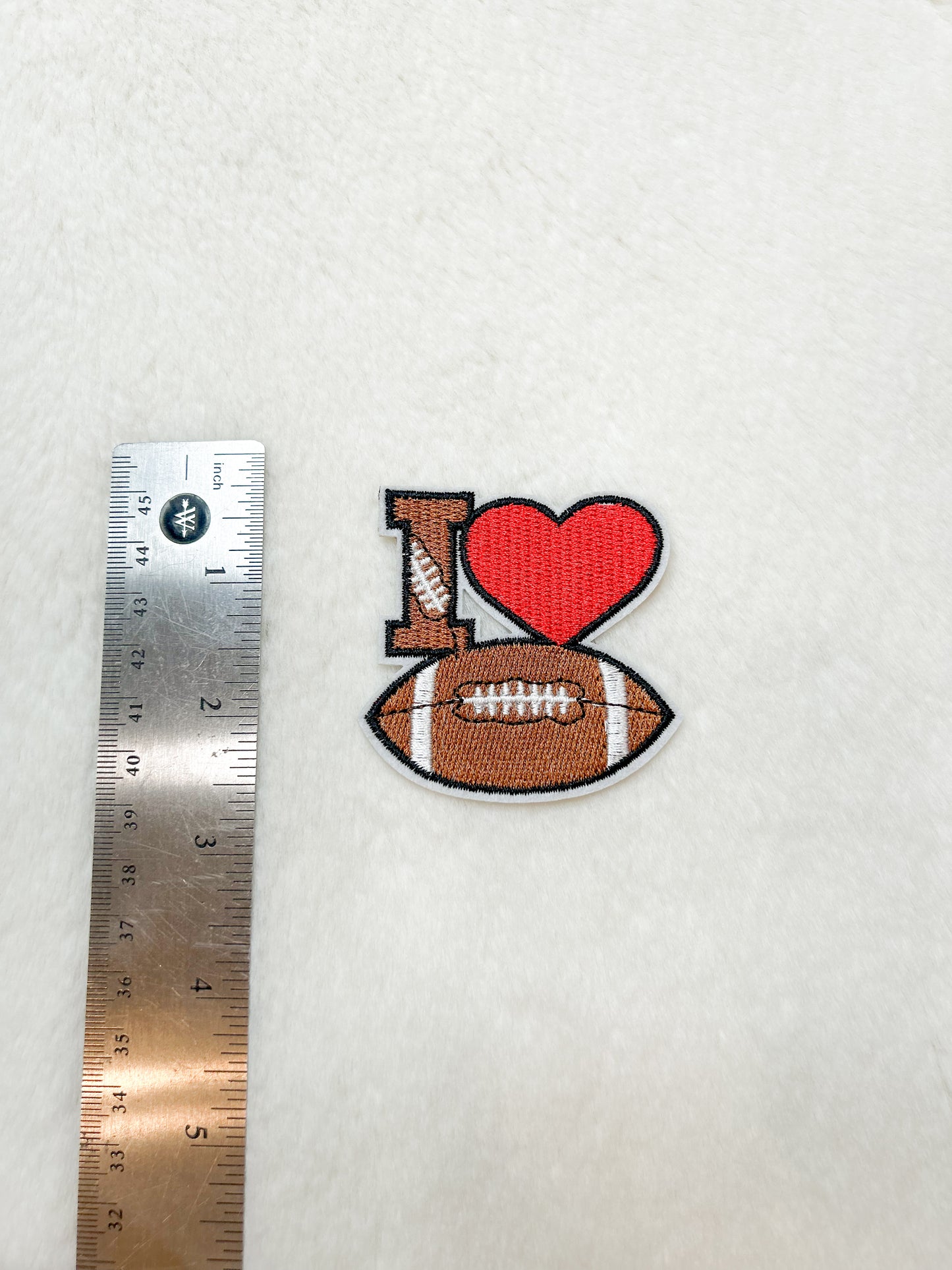 Patch-Red I Love Football