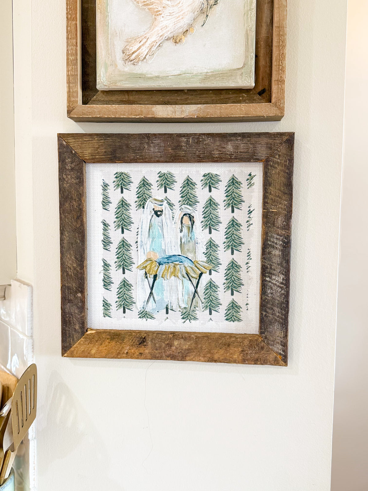 Christmas Tree Nativity Framed Art 12x12