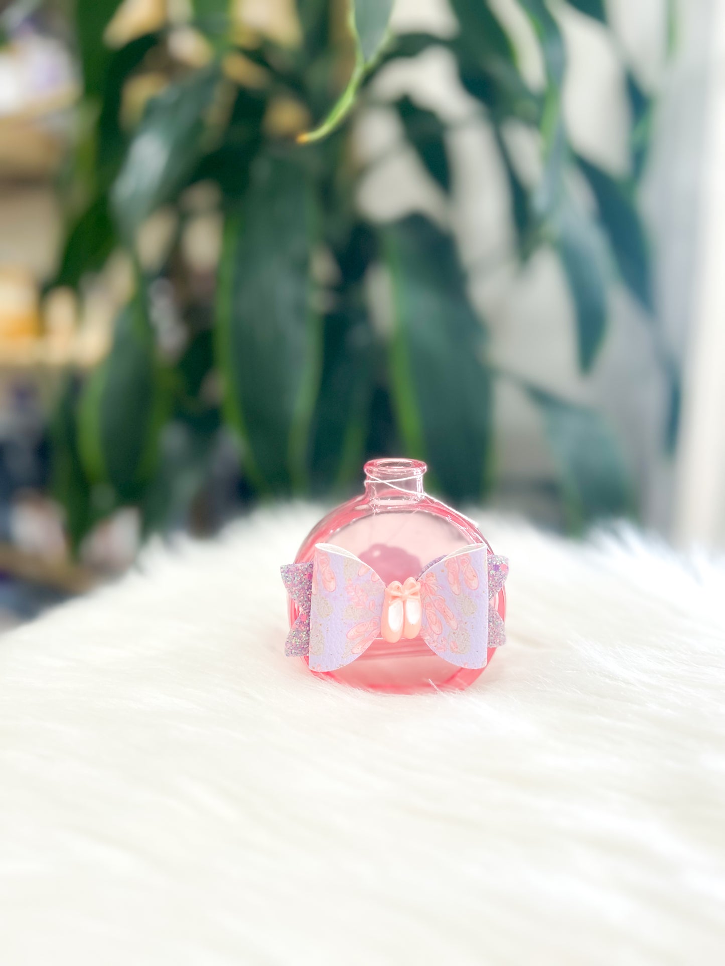 Pink Ballet Slippers Bow Bud Vase