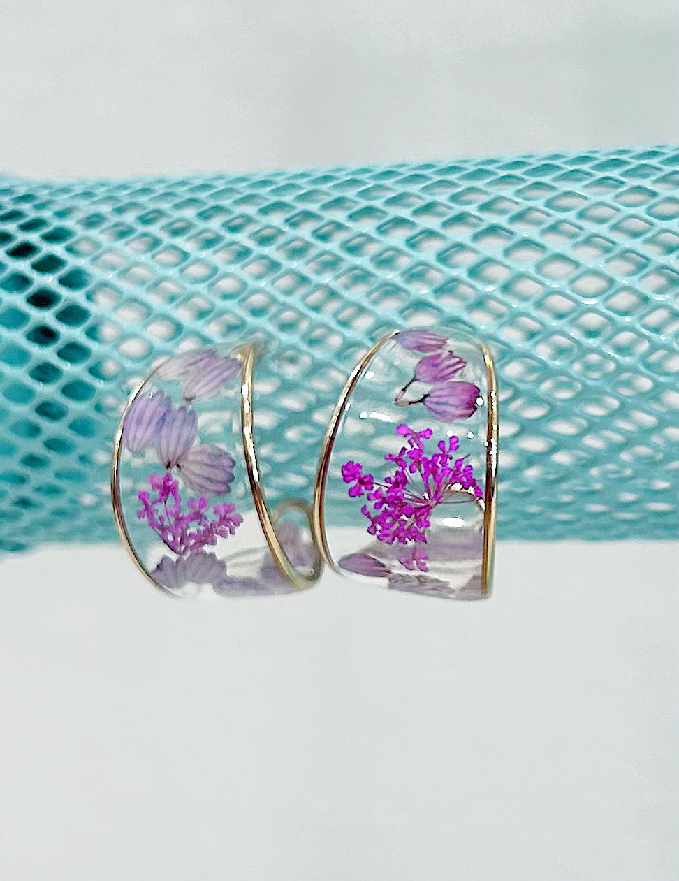 Lilac Floral Hoops