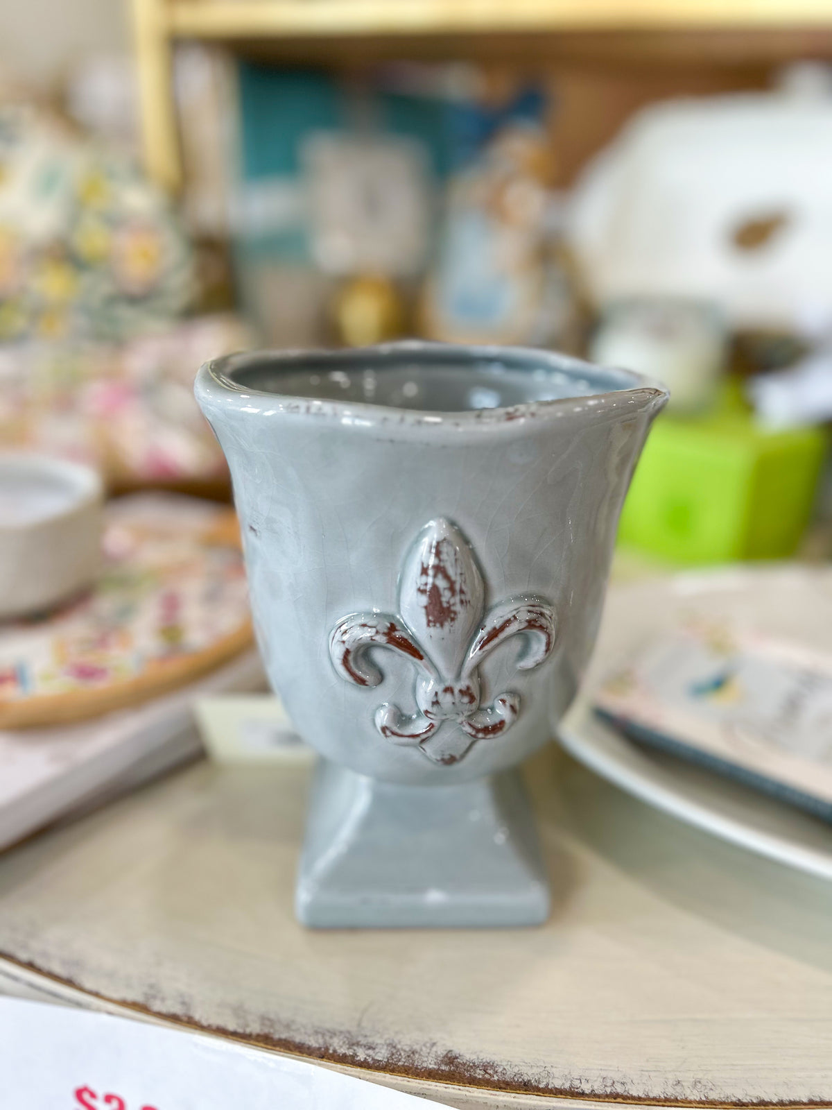 Fleur-de-Lis Ceramic Vase
