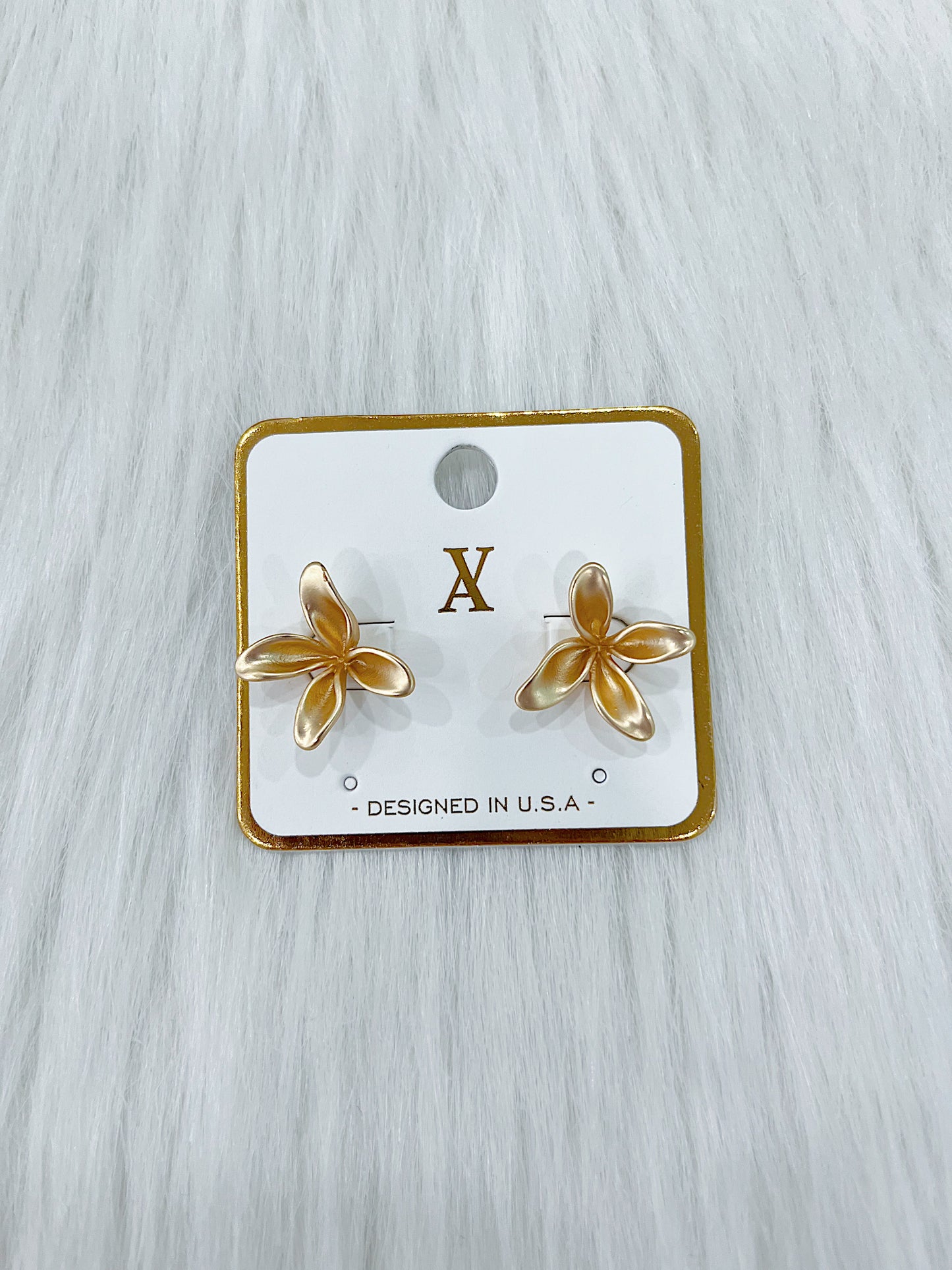 Iris Gold Stud Earrings