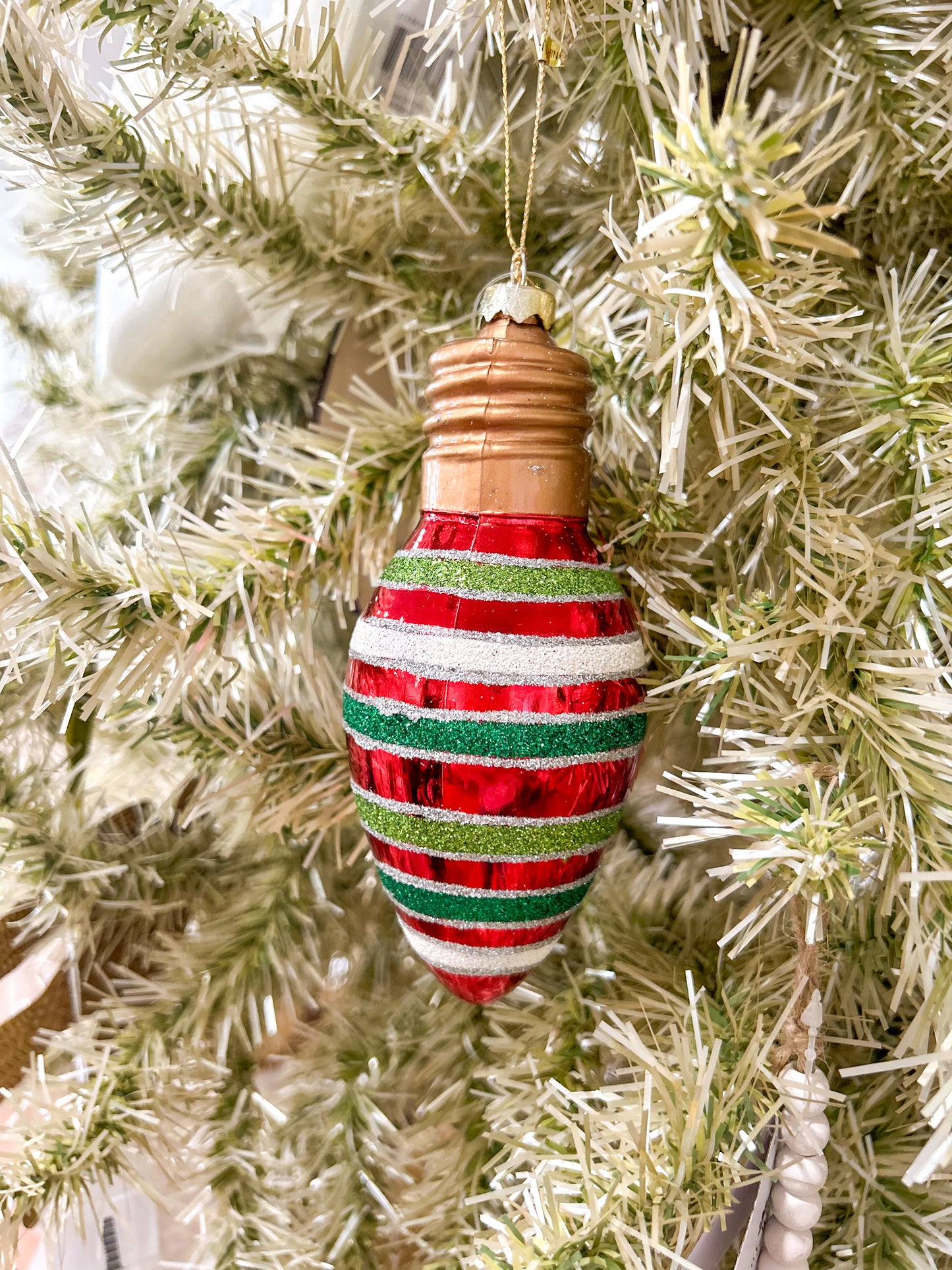 Striped Light Bulb Ornament
