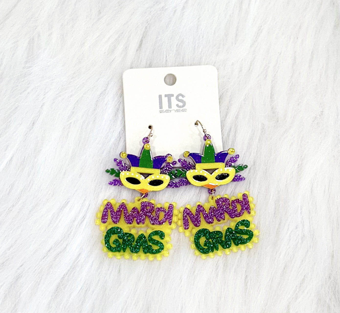 Mardi Gras Down 2nd Earrings