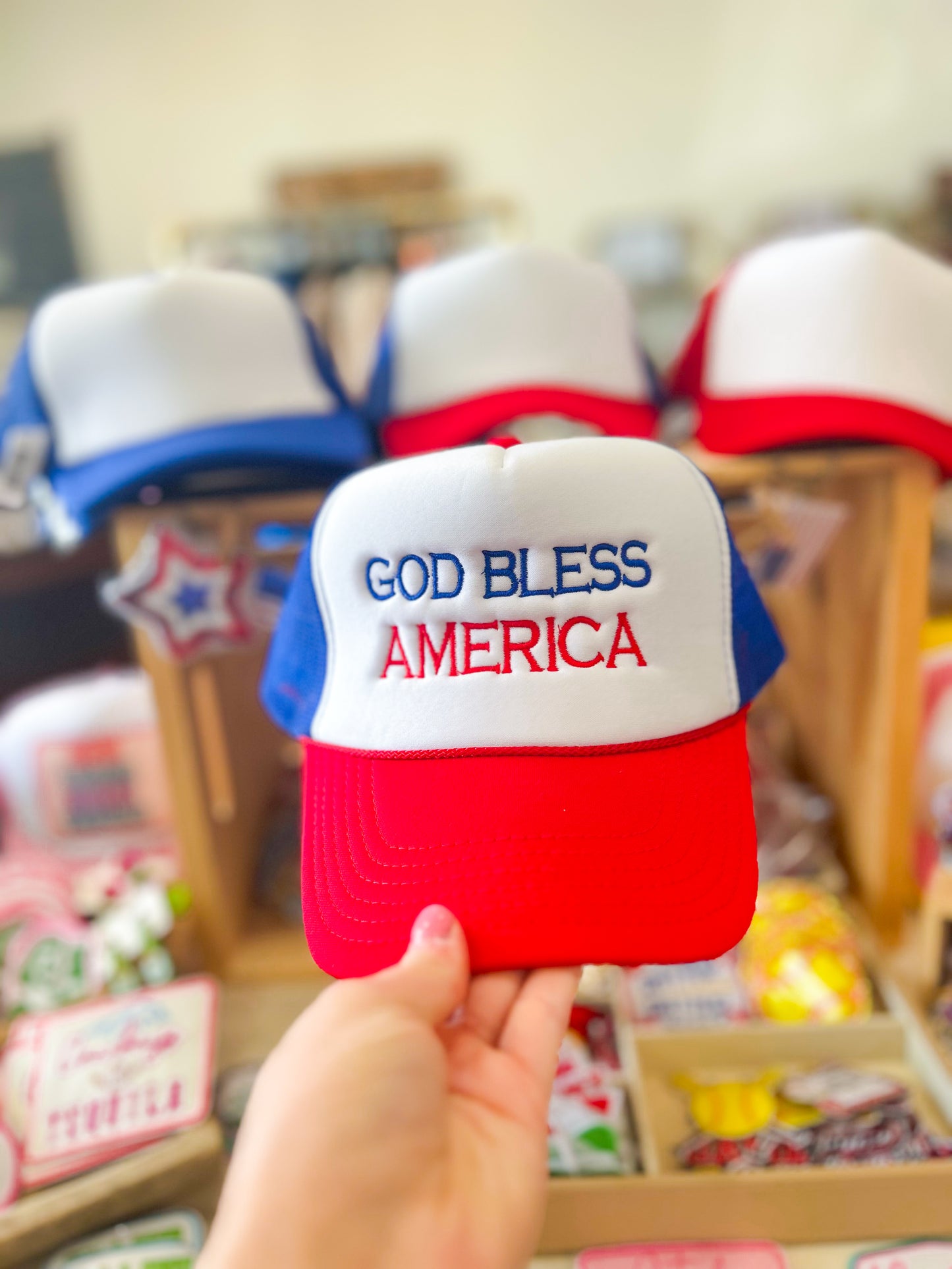 God Bless America Trucker Hat