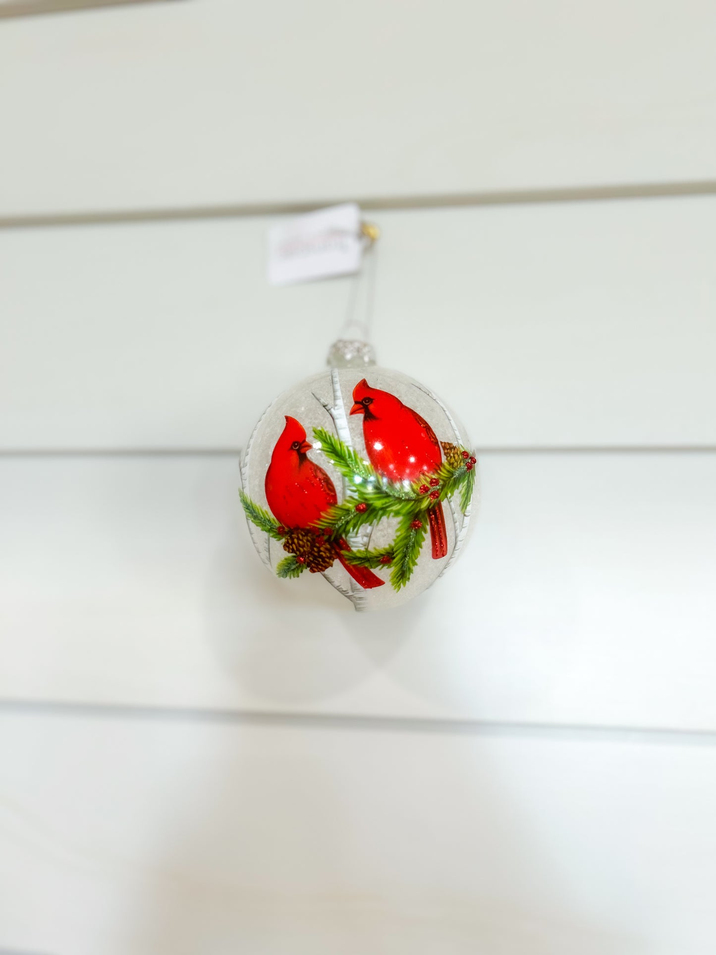 Snow Cardinal Christmas Ornament