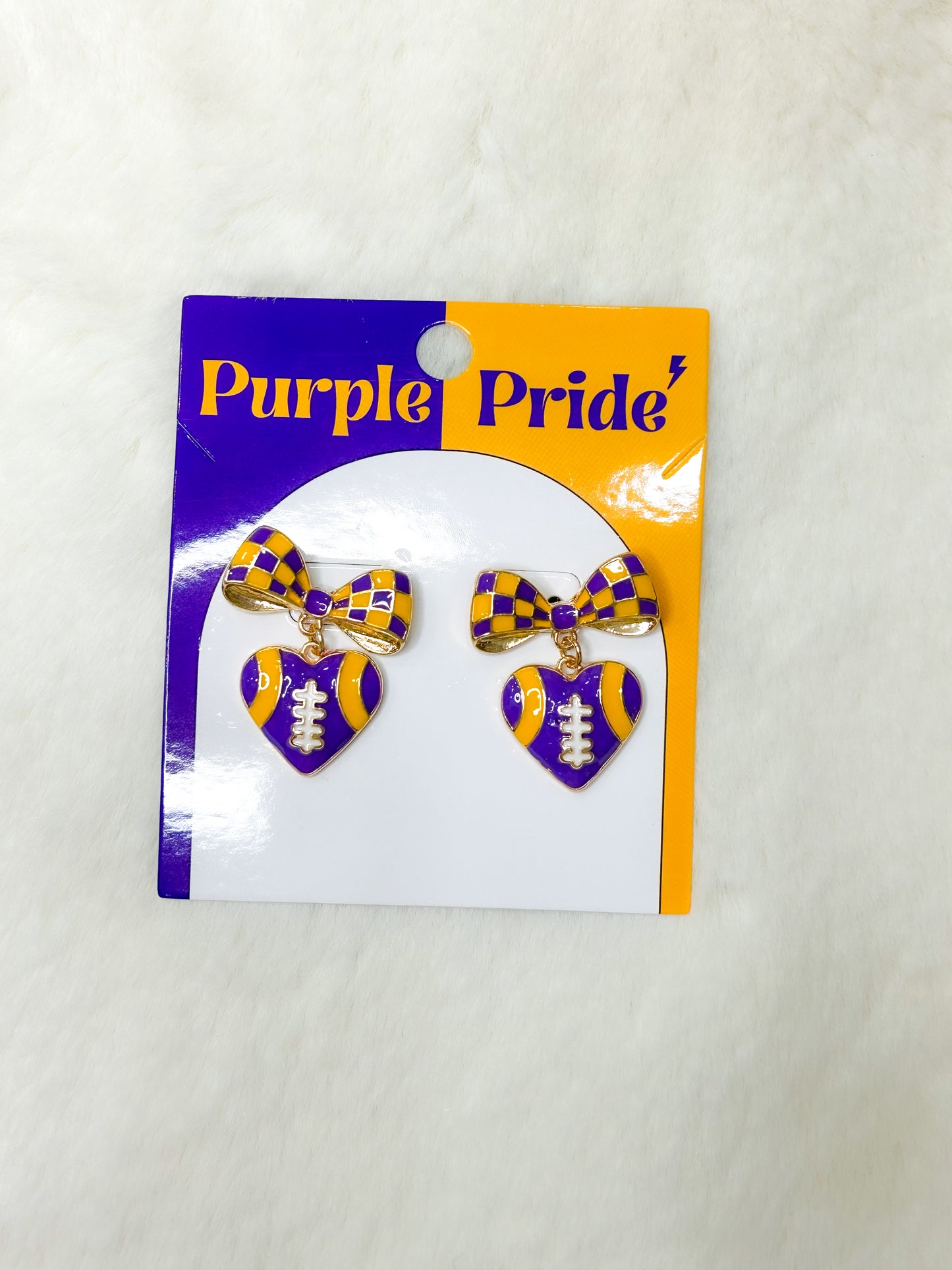 Bow Football Pride Earrings