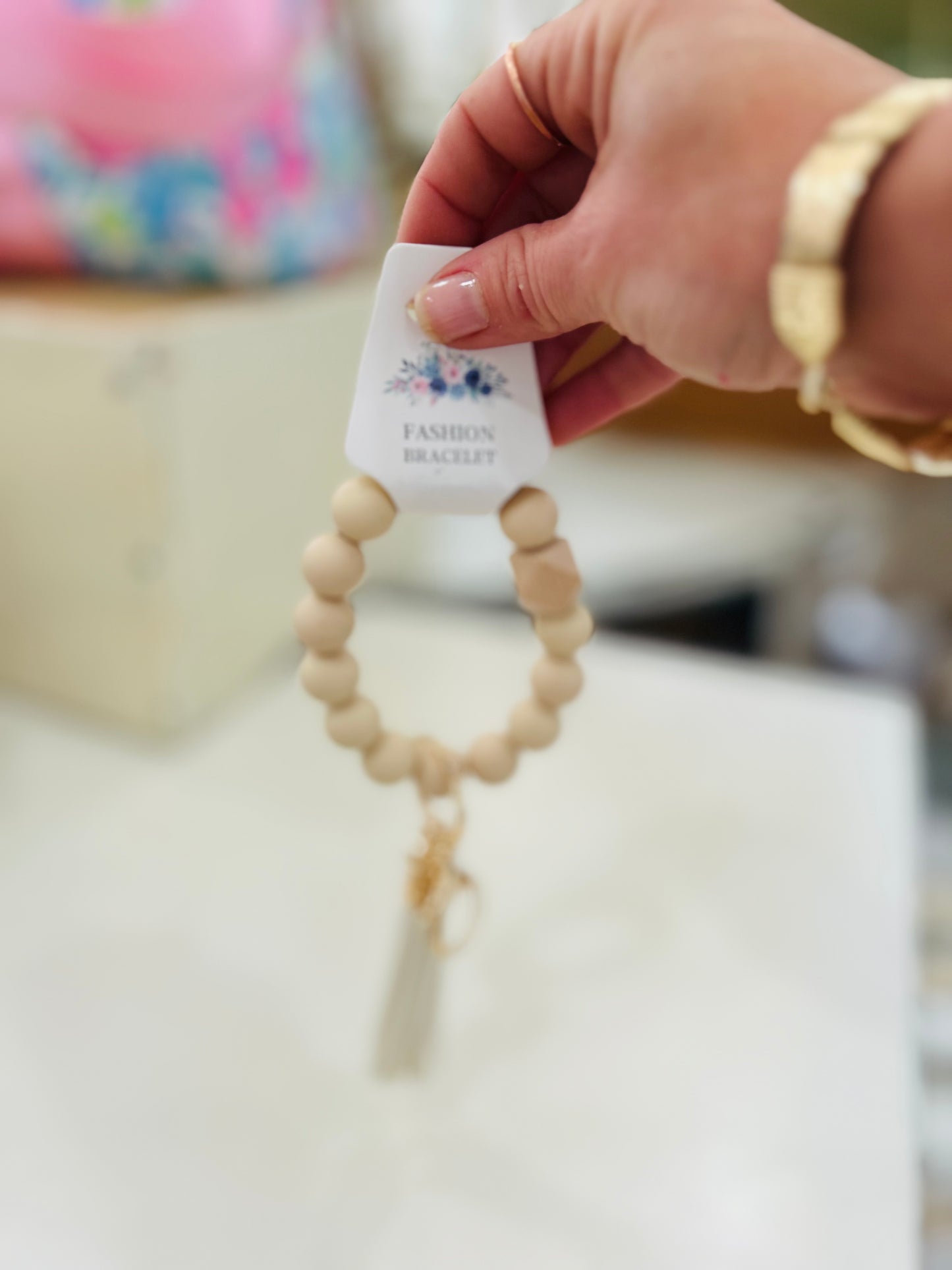 Rubber Bead Keychain