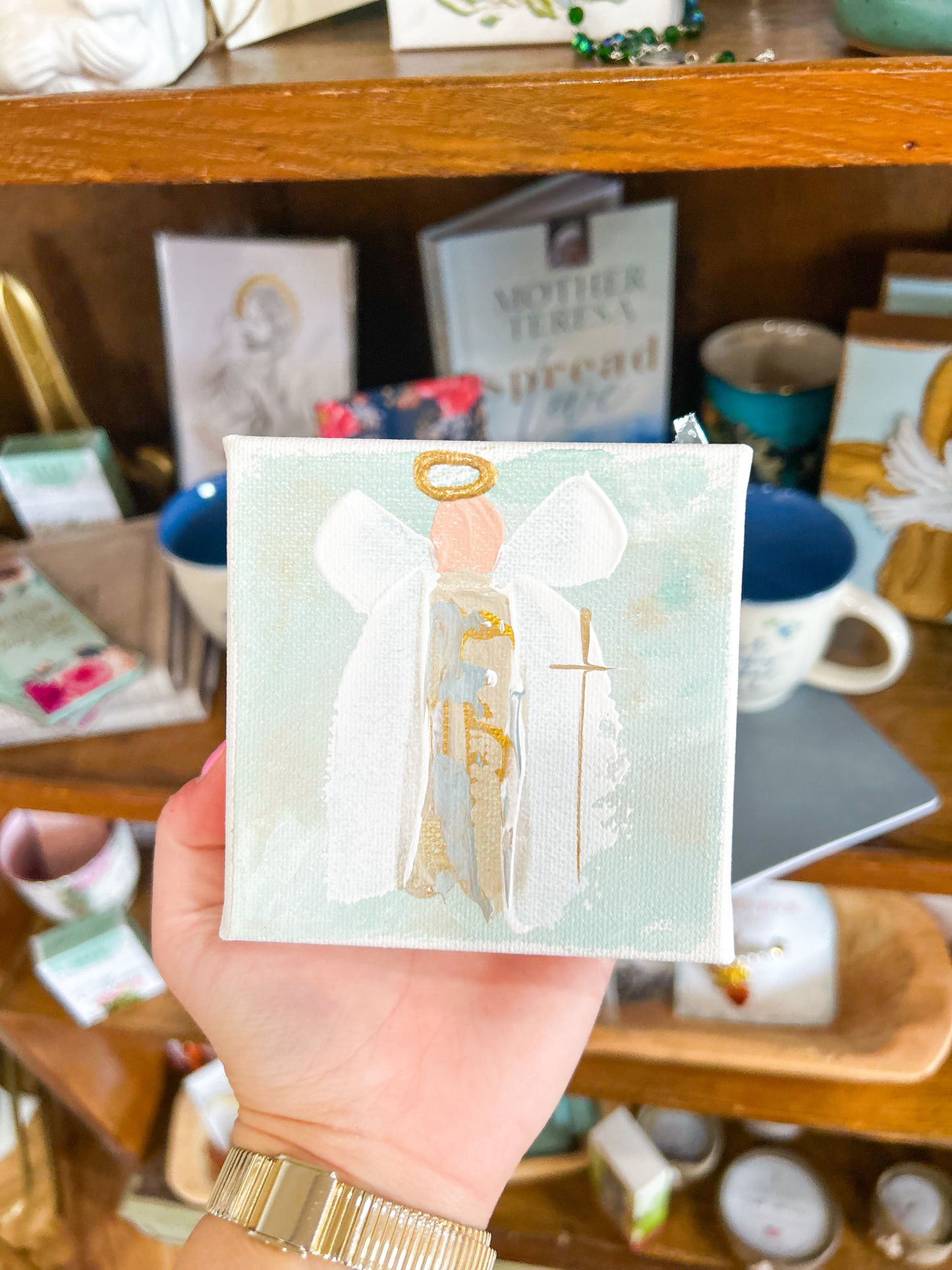 4x4 White Angel with Light Blue Background