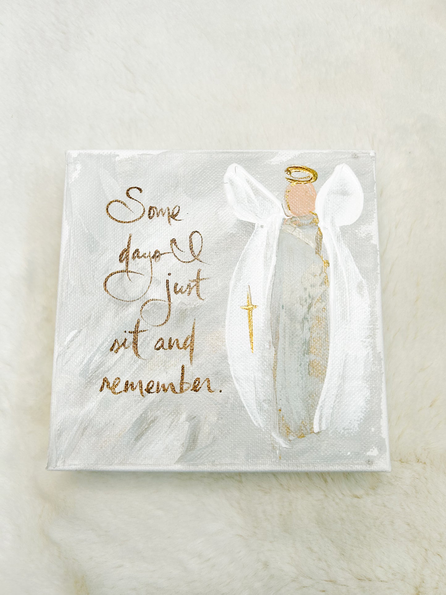 6x6 Some Days Grey Angel Canvas Art