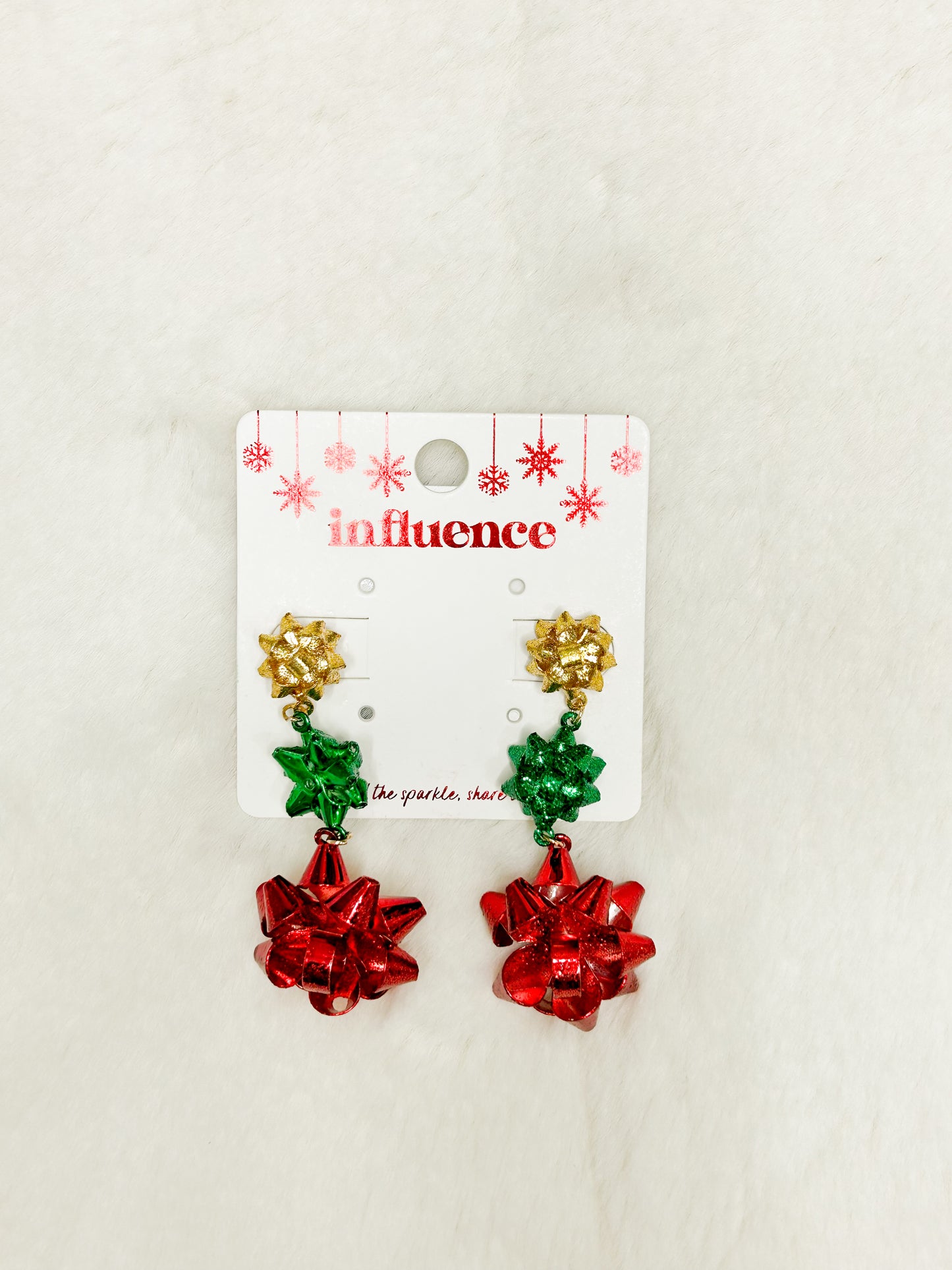 Sleigh Rides & Presents Bow Earrings