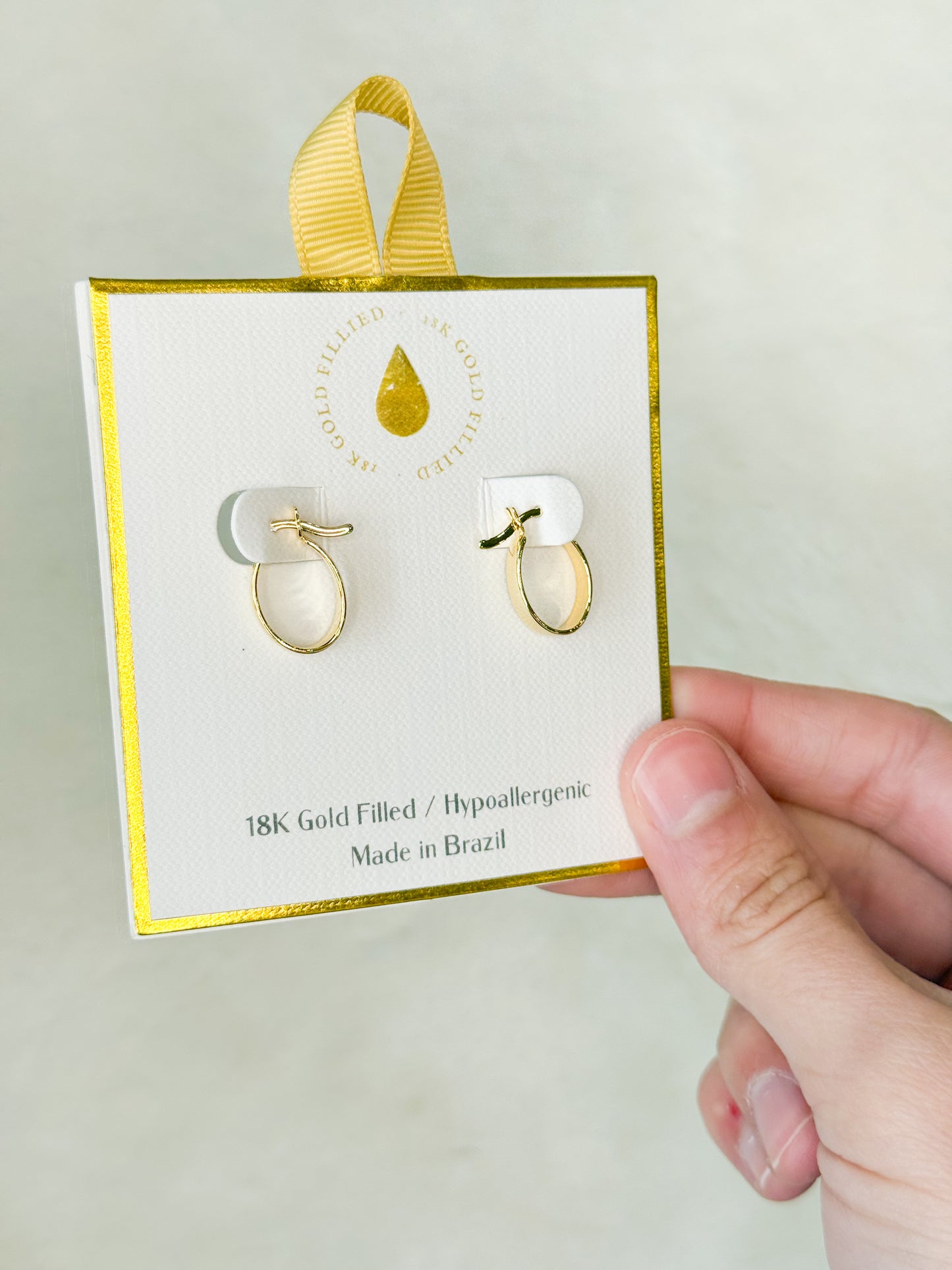 Gold 18K Filled Oval Hoops Earrings