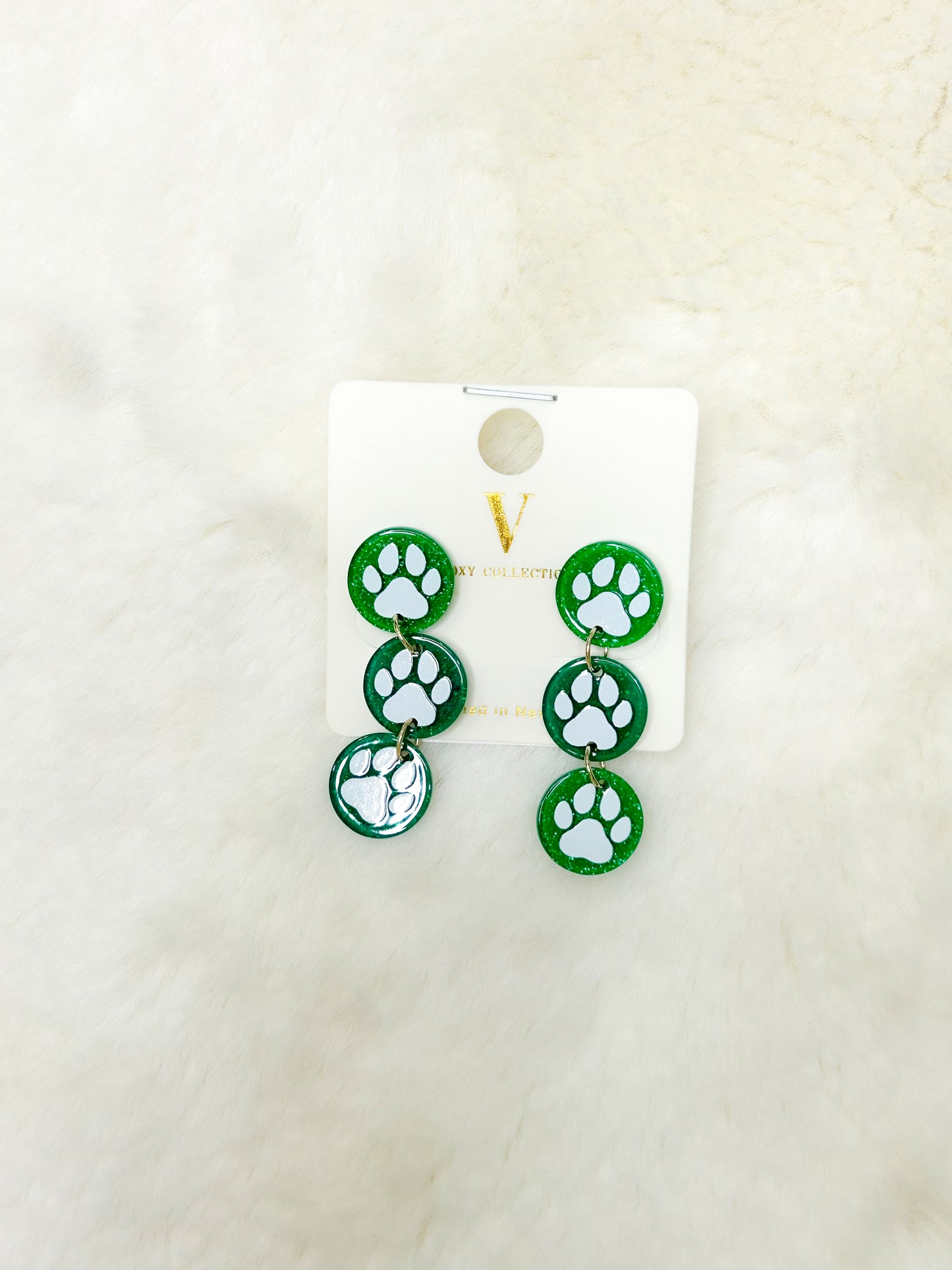 Bobcat Paw Dangle Earrings