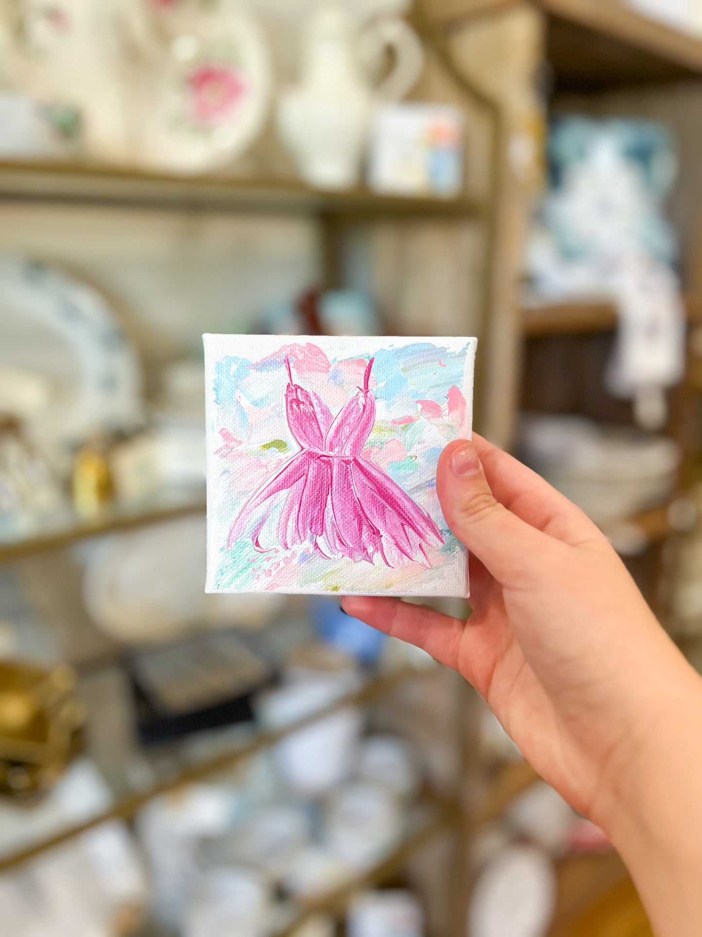 4x4 Ballerina Canvas Art Colorful