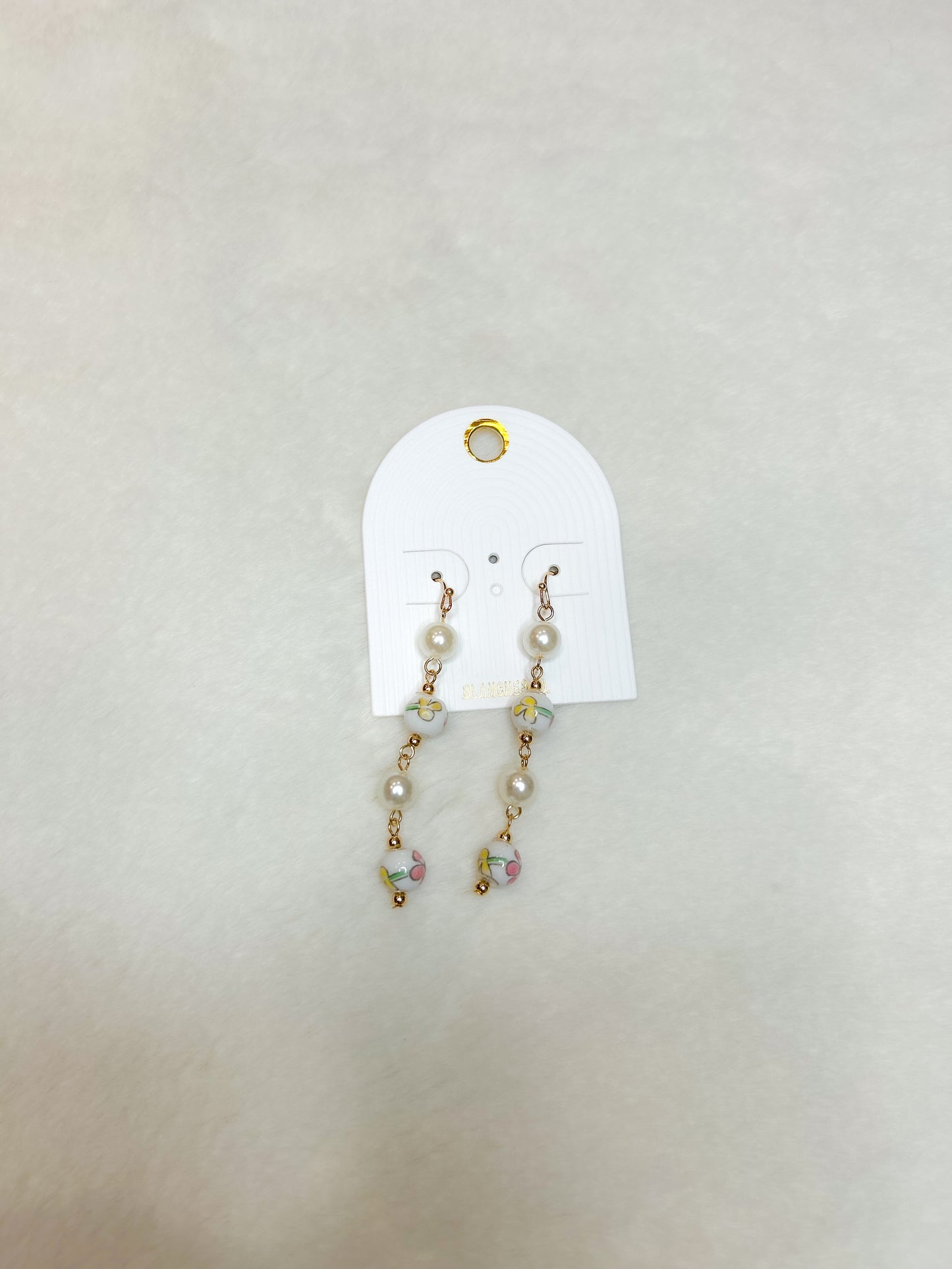 Wren Floral Pearl Drop Earrings
